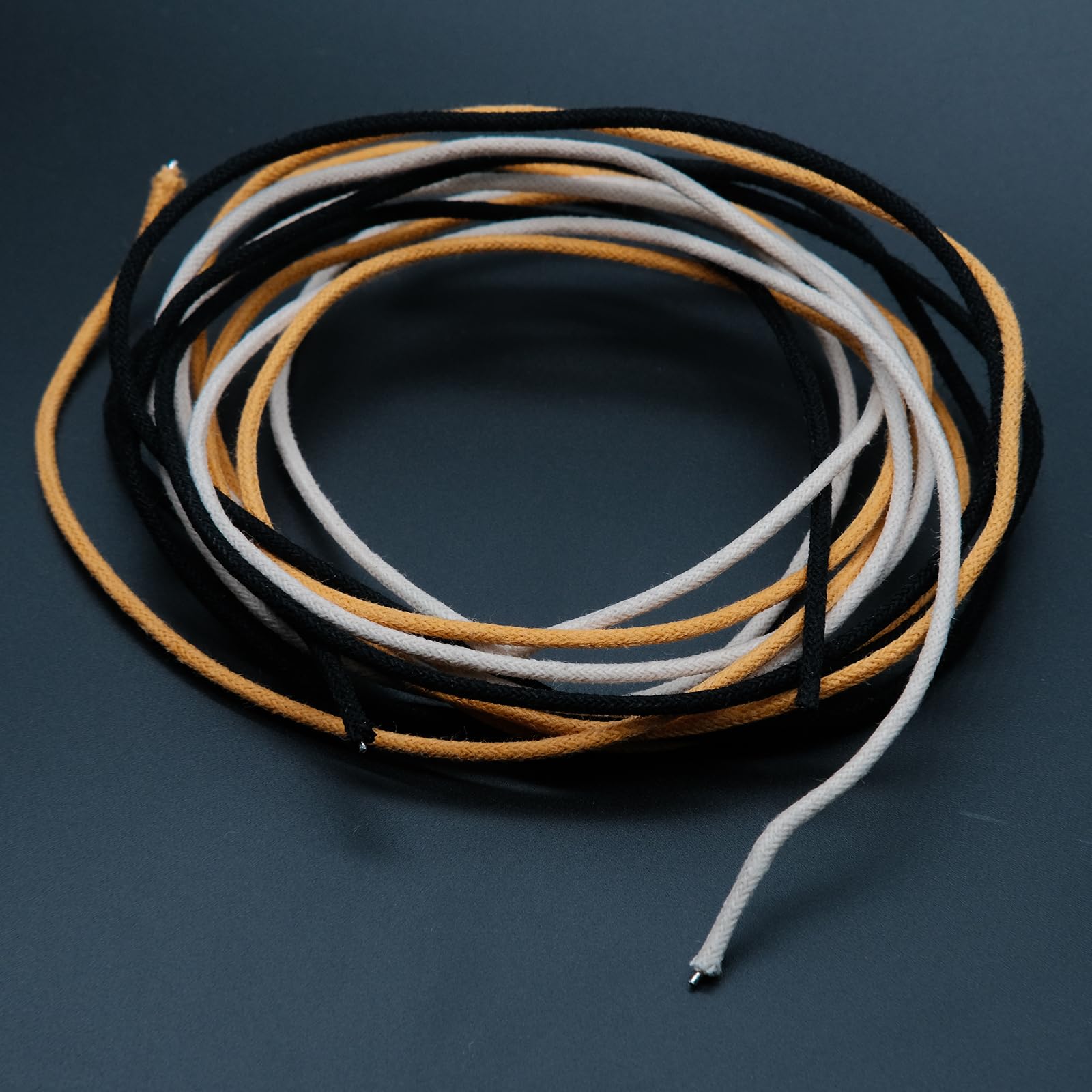 harpfeas Cloth-covered Waxed Vintage-style Pushback Guitar Wire -10 Feet (3.3-white/3.3-black/3.3-yellow) Pushback Wire for Elec