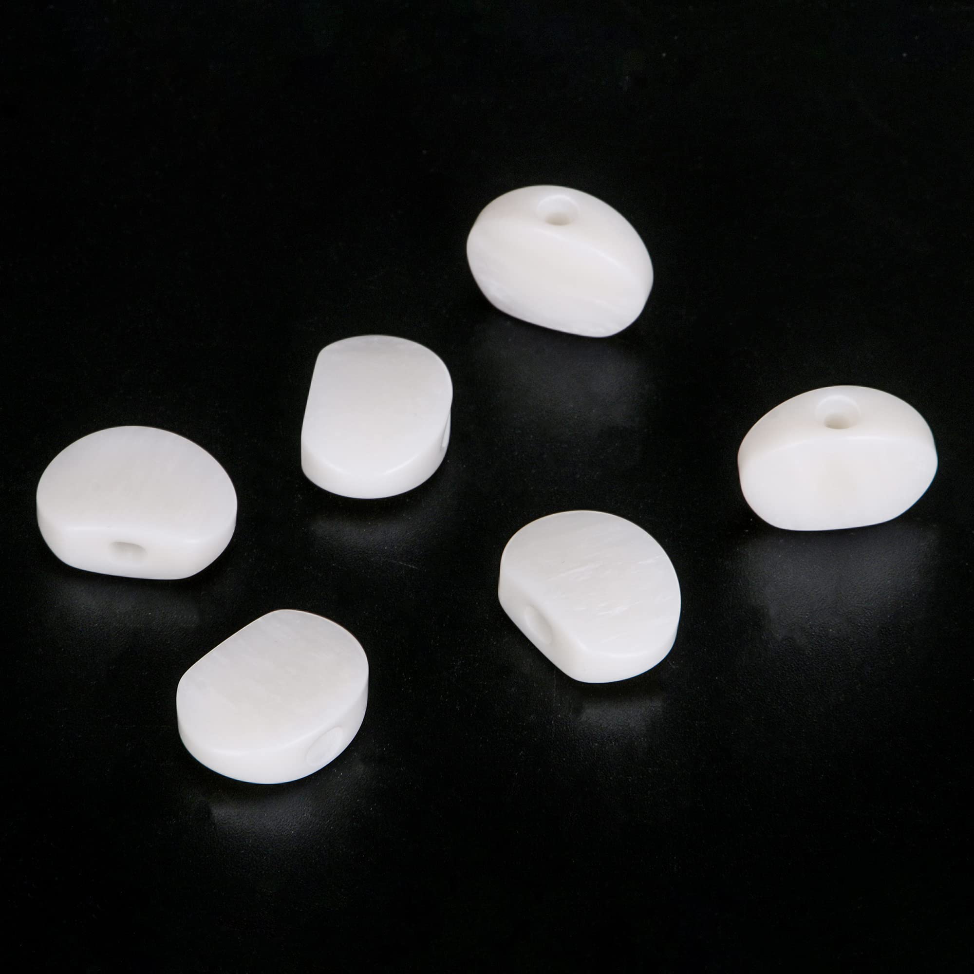 6Pcs White Guitar Tuner Acrylic Ukulele Oval Tuning Key Buttons Replacement