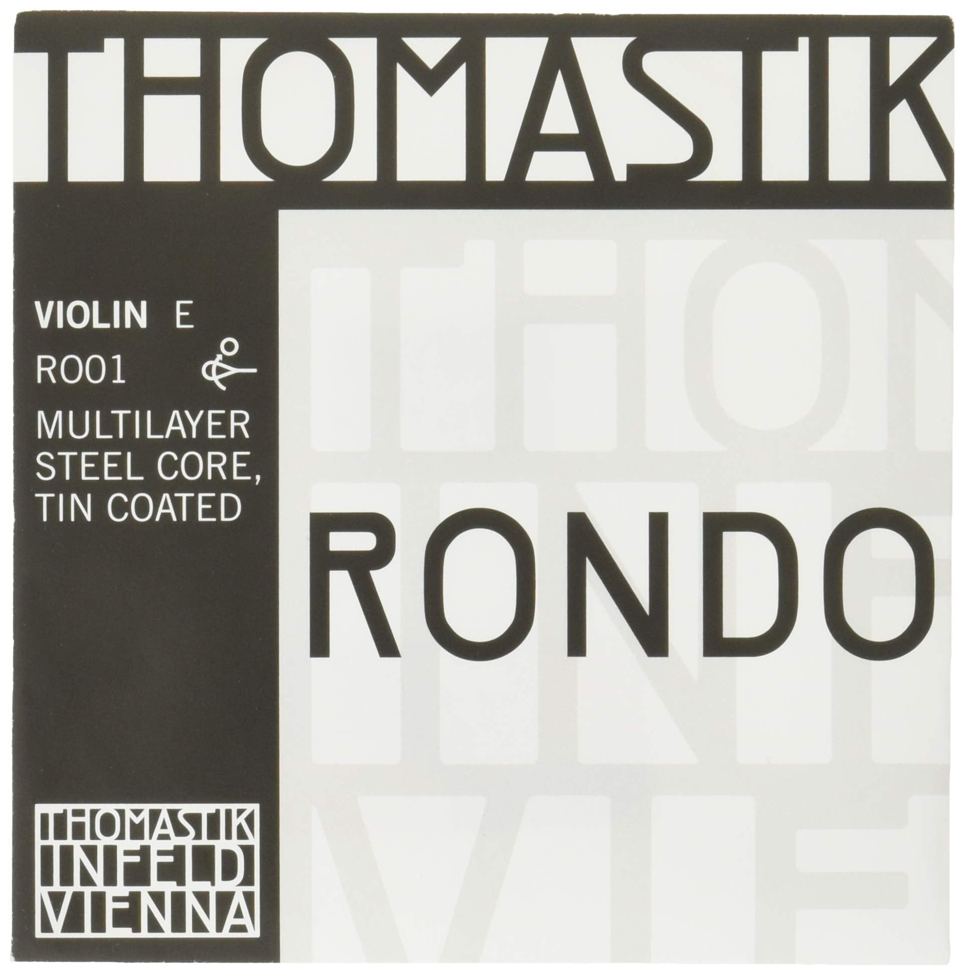 Thomastik-Infeld Rondo Violin E String RO01 carbon steel, Tin-plated, For Professionals - Deep Tonal Intensity with compact Focu