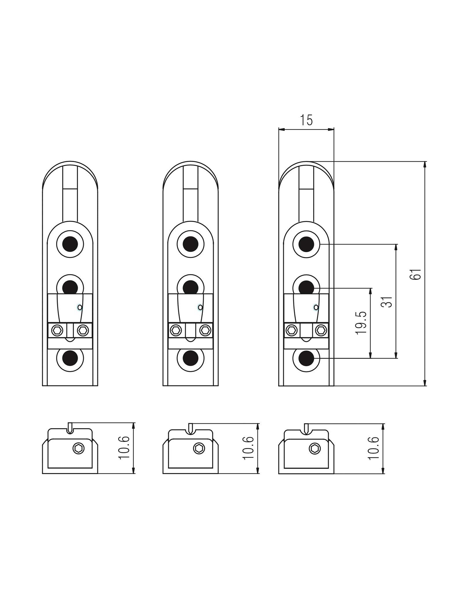 Holmer Bass Guitar Bridge Individual Bass Bridge Tailpiece Single String Bass Bridge for 4 String Bass Guitar Heavy Duty Zinc Sa