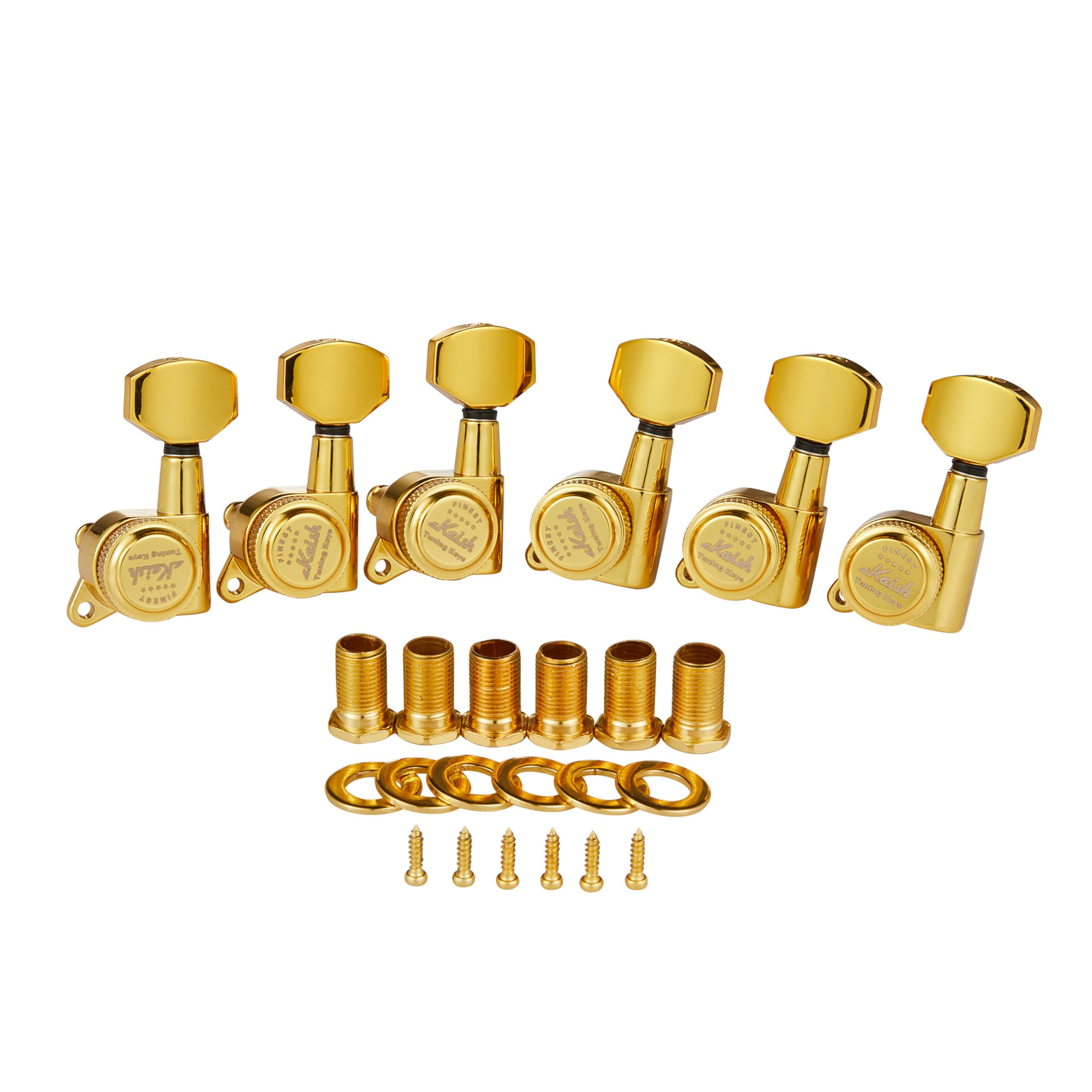 Kaish Lefty 18:1 Locking Tuners Tuning Keys Guitar Locking Tuning Machines With Mini Contemporary Buttons For Strat/Tele/Les Pau