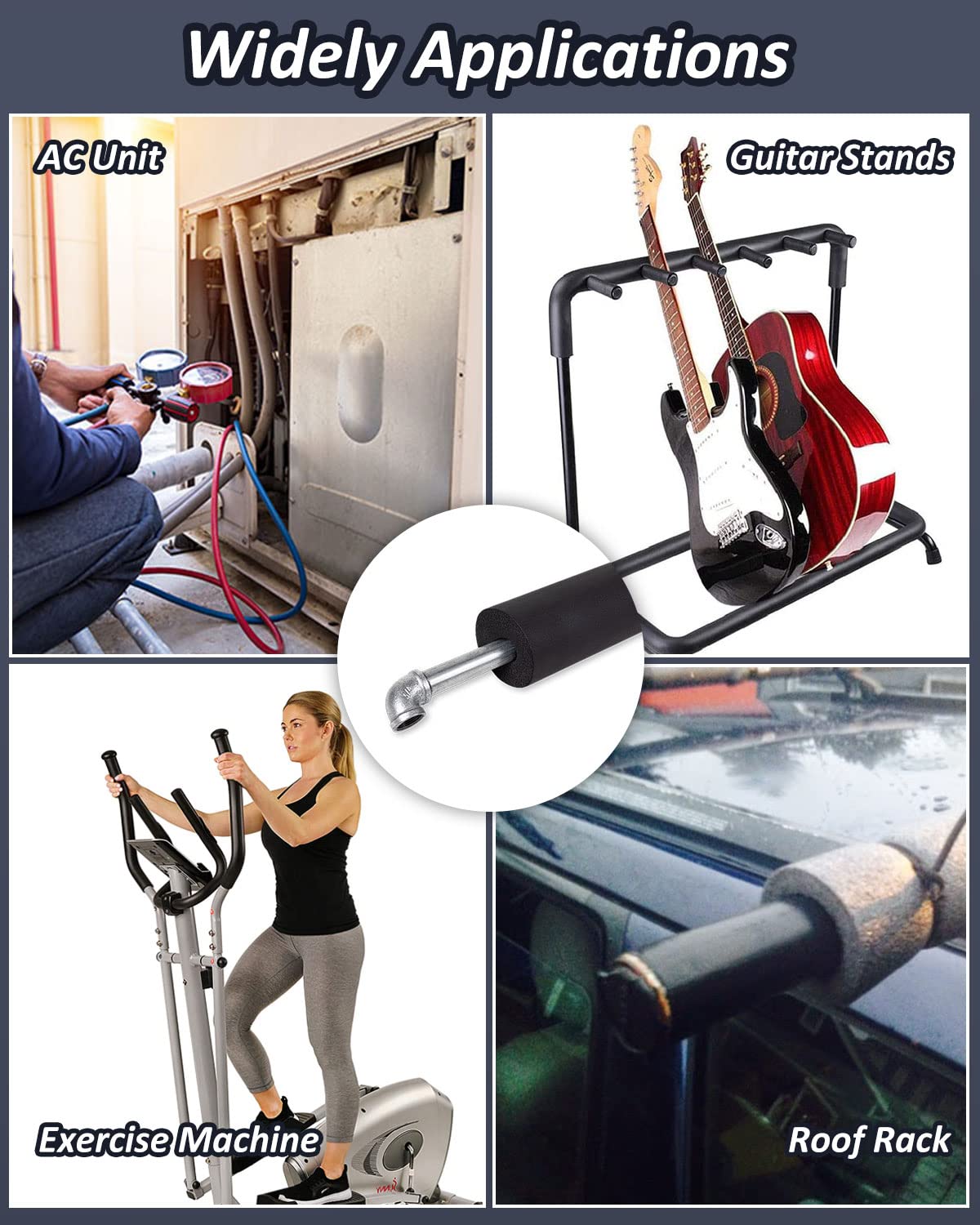 Pipe Insulation Foam Tube - 1-5/8'' Foam Tubing for AC Unit, Guitar Stands, Exercise Machine Handle and Roof Rack