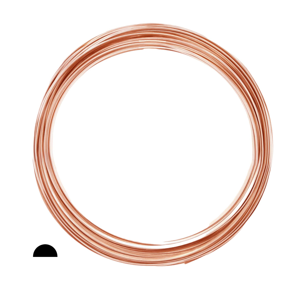 10 Gauge, 999 Pure Copper Wire (Half Round) Dead Soft Cda 110 Made In Usa - 5Ft By Craft Wire