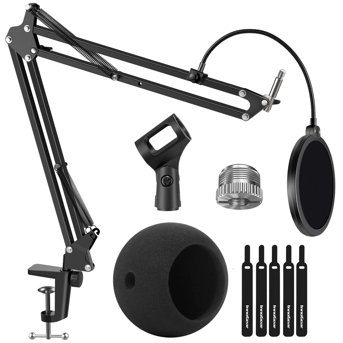 Innogear Adjustable Mic Stand For Blue Snowball And Blue Snowball Ice Suspension Boom Scissor Arm Stand With Microphone Windscre
