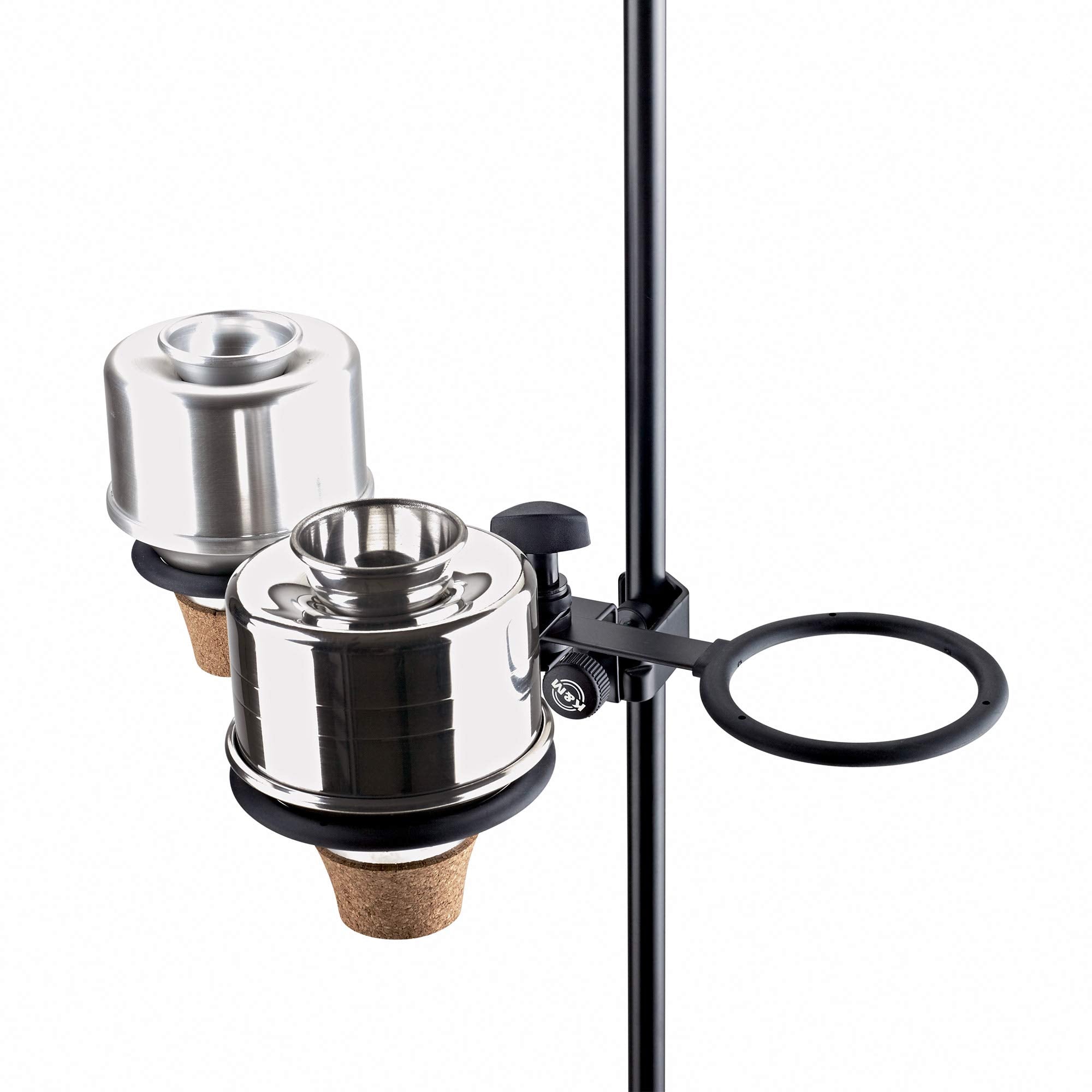 K&M Knig & Meyer 15910.000.55 Mute Holder for 3 Mutes | Stand Attachment Trumpets, Cornets or Flugelhorns | Professional Grade f