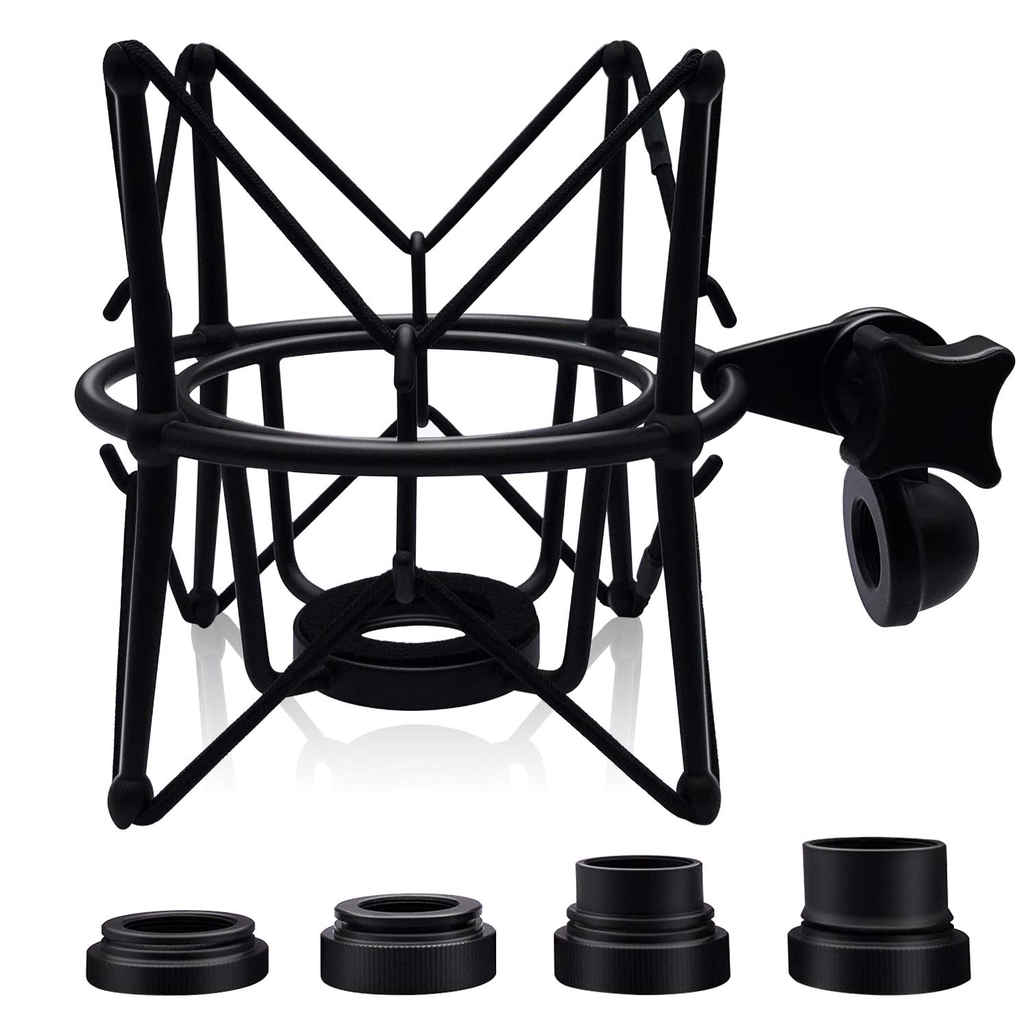 Boseen Microphone Shock Mount Mic Holder - Anti Vibration Spider Shockmount Compatible with Many Condenser Mics Like AT2020 MXL 