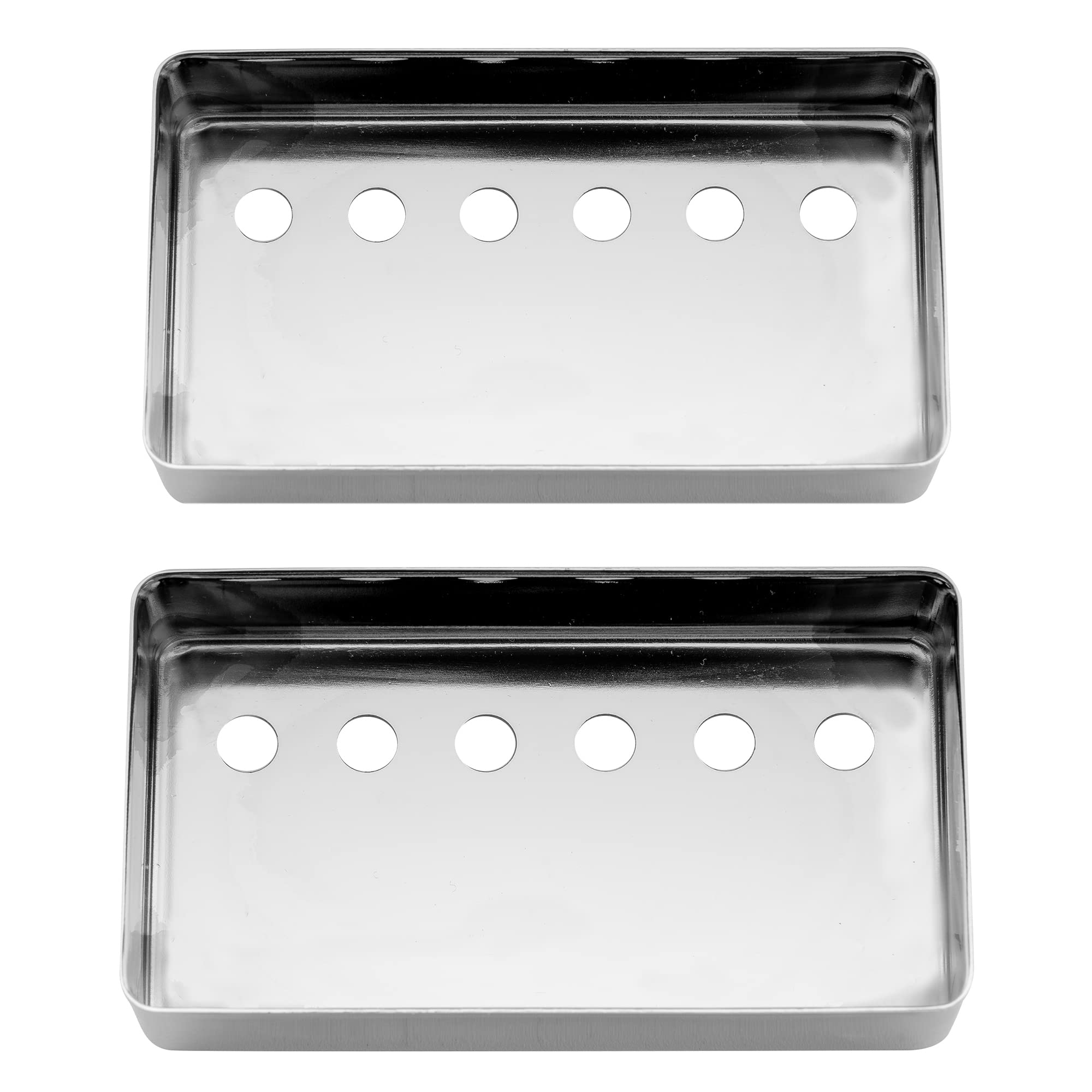 Musiclily Pro 49.2mm Nickel Silver Alloy Humbucker Pickup Covers Set for American made Electric Guitar, Chrome (Set of 2)
