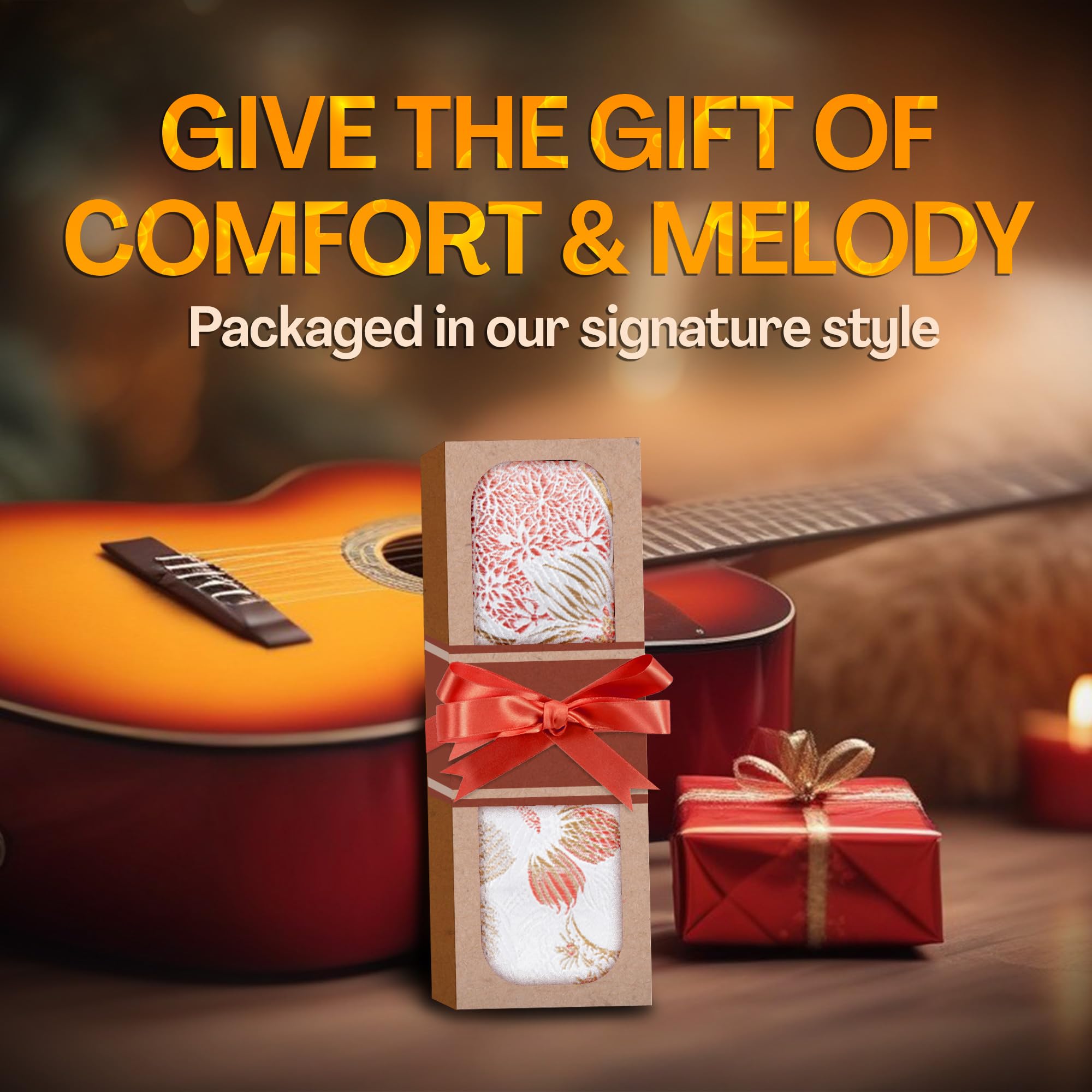 Guitar Strap For Acoustic Guitar , Electric Guitar and Bass Guitar, Adjustable Flowers Cotton Guitar Strap W/ FREE BONUS 2 Picks