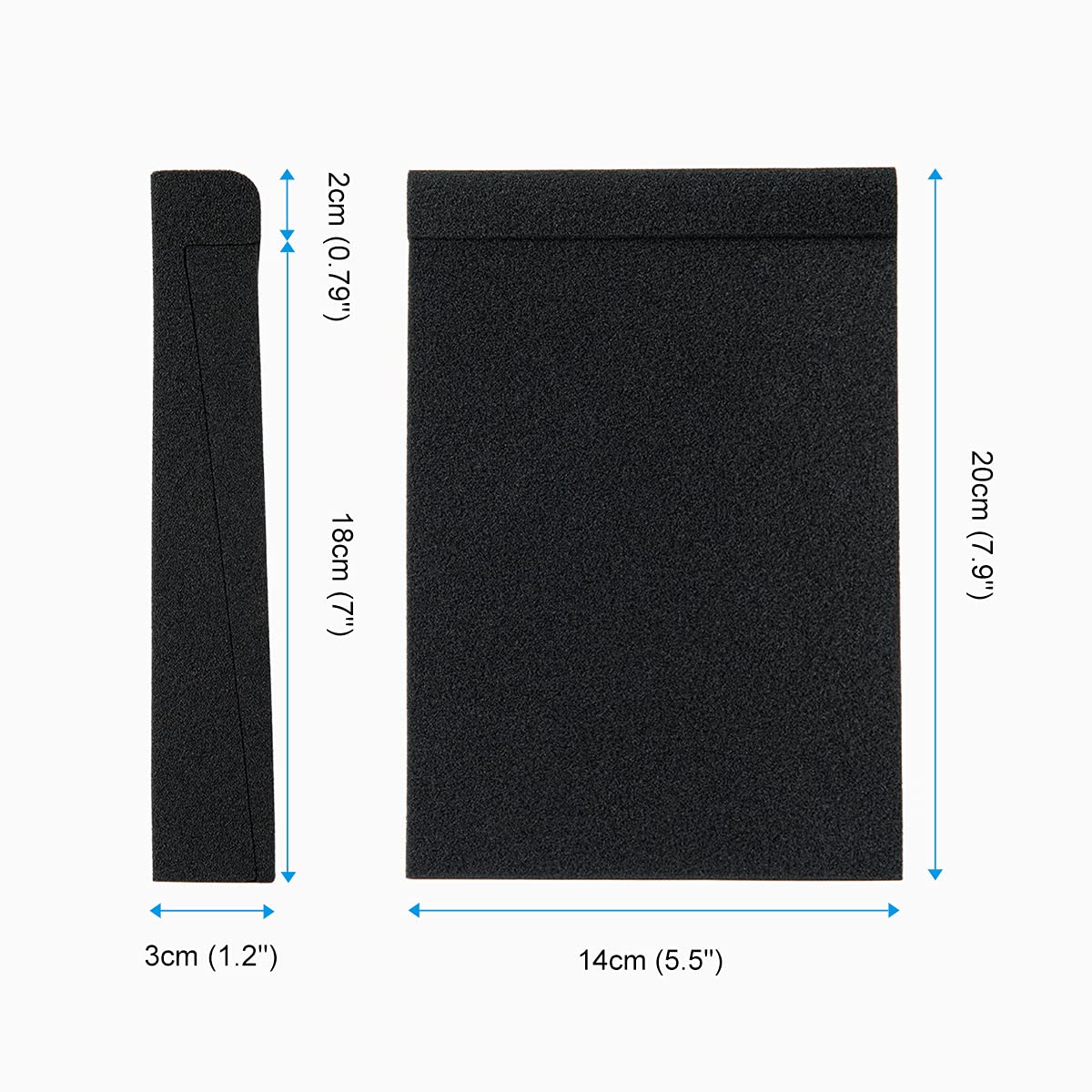 SS5 Studio Monitor Isolation Pads, High-Density Acoustic Foam Tilted Tabletop & Desktop Speaker Stands for Midsize Bookshelf Com