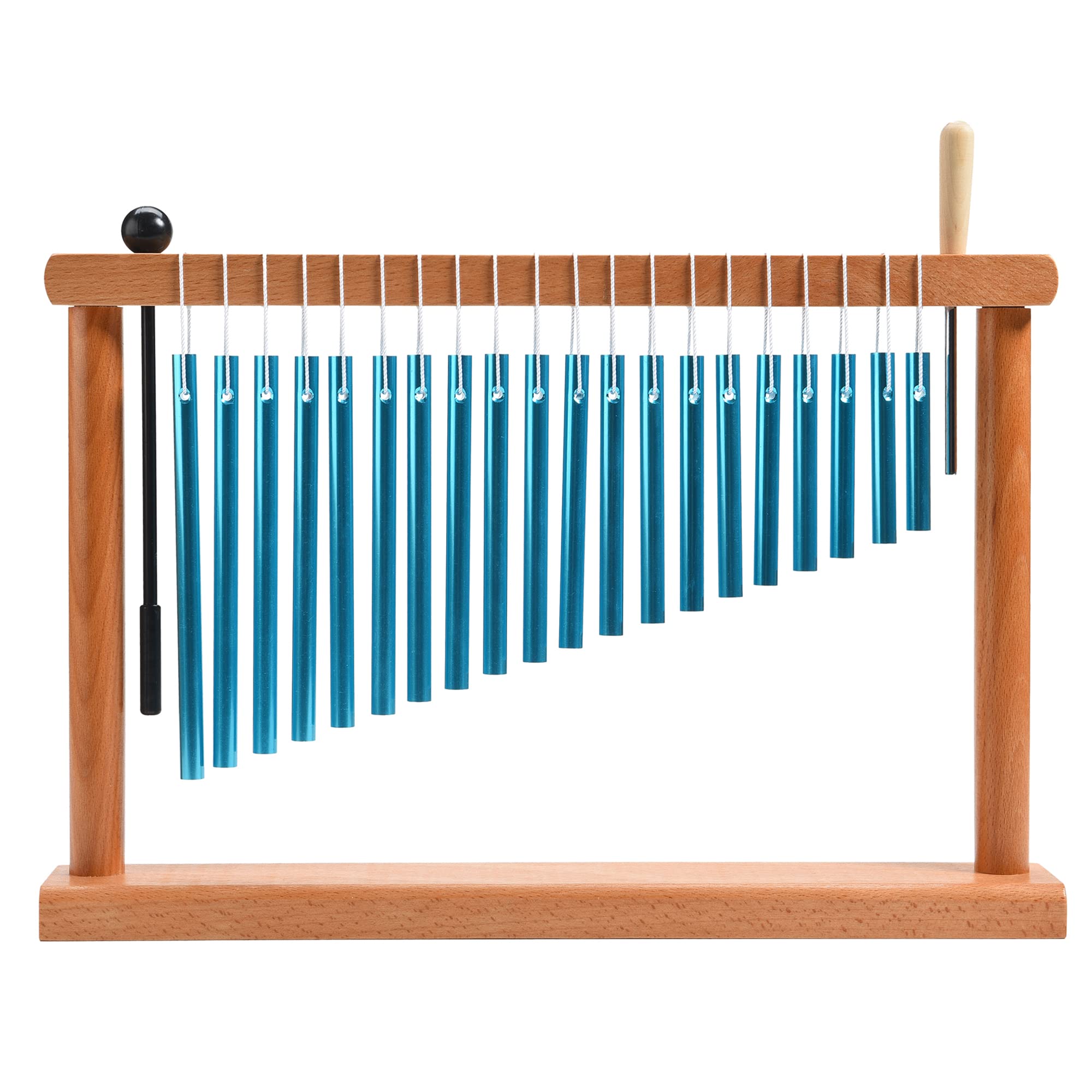 20 Tone Chime Table Top Wind Chime Bell Music Percussion Instrument with Mallet, Blue