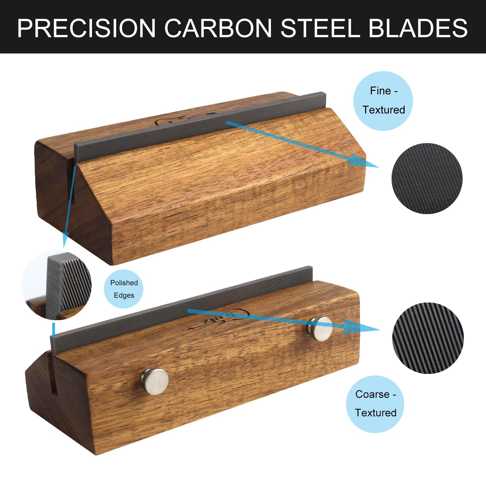 Fret End Beveling & Dressing File - 35/90 Degree Tool-Free Installation Luthier Tool for Guitar & Bass - Duel-Textured High-Carb