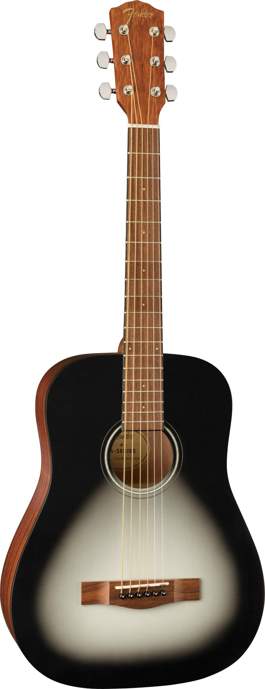 Fender FA-15 3/4-Scale Kids Steel String Acoustic Guitar - Moonlight Burst Bundle with Gig Bag, Tuner, Strap, Picks, Fender Play