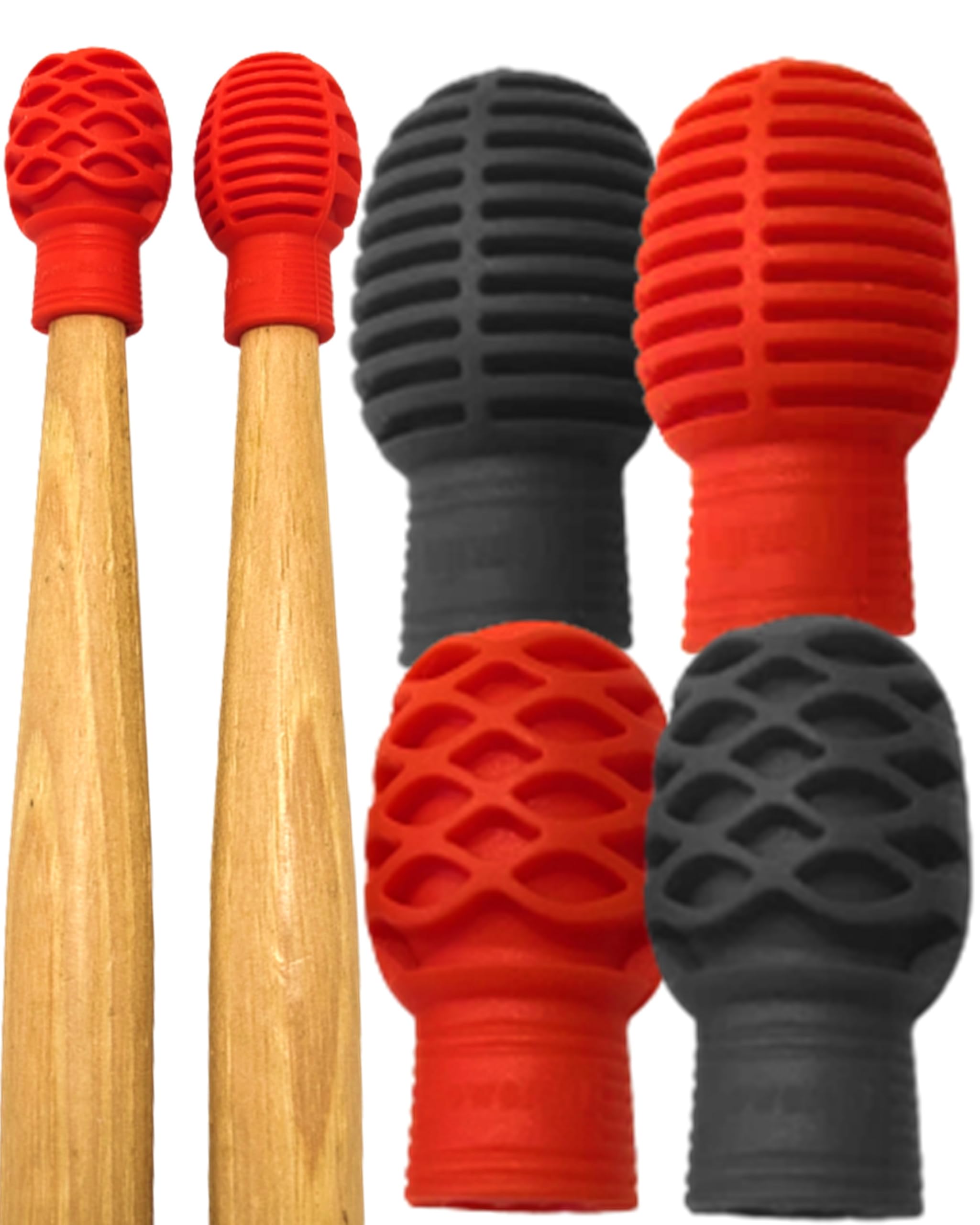 Drumstick Dampeners for Silencing Drumming Practice - Replace Your Drum Practice Pad - Silicone Drumstick Tips Mute Clacking Sou