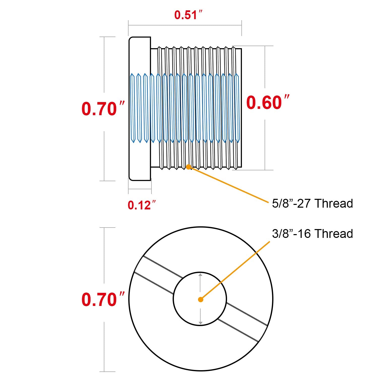 Anwenk Mic Stand Adapter 5/8 to 3/8 Adapter Male to Female Mic Screw Adapter Microphone Stand Adapter Compatible with Blue Yeti/