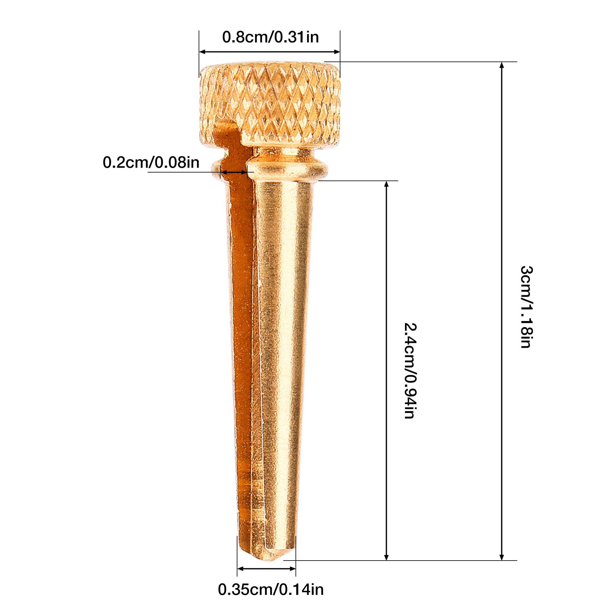 Tbest 6Pcs Guitar Bridge Pins,Brass Bridge Pins for Acoustic Guitar Bridge Pins- Endpin Inlaid Abalone Dot Acoustic Guitar Repla