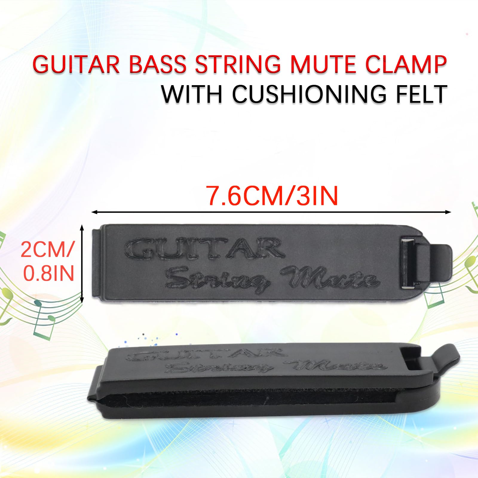 Cheerock Acoustic Guitar Mute & Soundhole Cover, 2-Pack Rubber Effective String Silencer & Feedback Buster, Compatible with 4-In