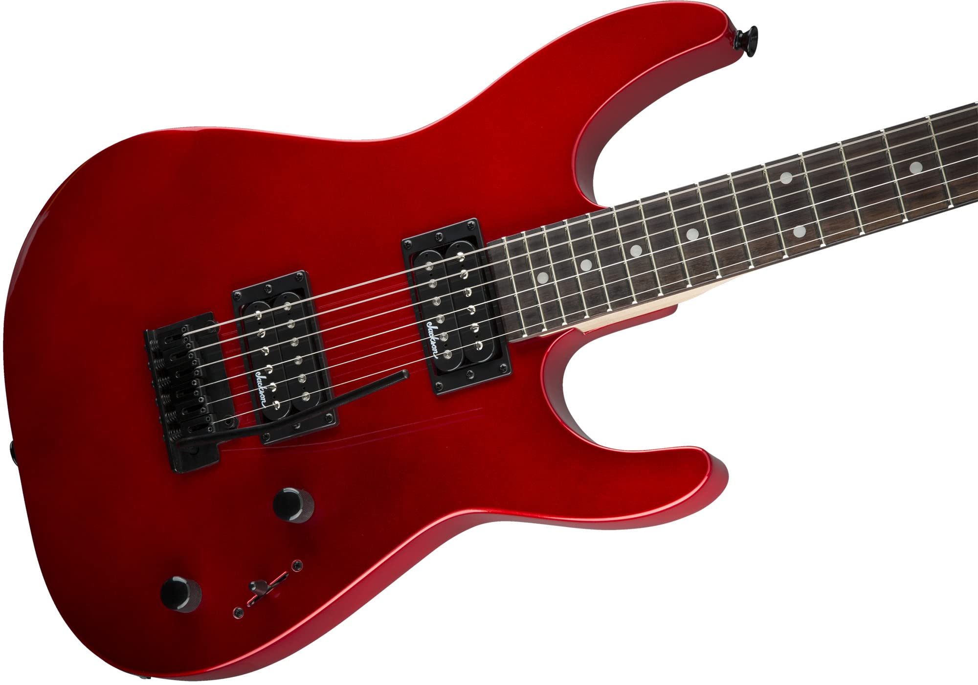 Jackson Dinky JS11 Electric Guitar - Metallic Red Bundle with Cable, Tuner, Strap, Picks, and Austin Bazaar Instructional DVD
