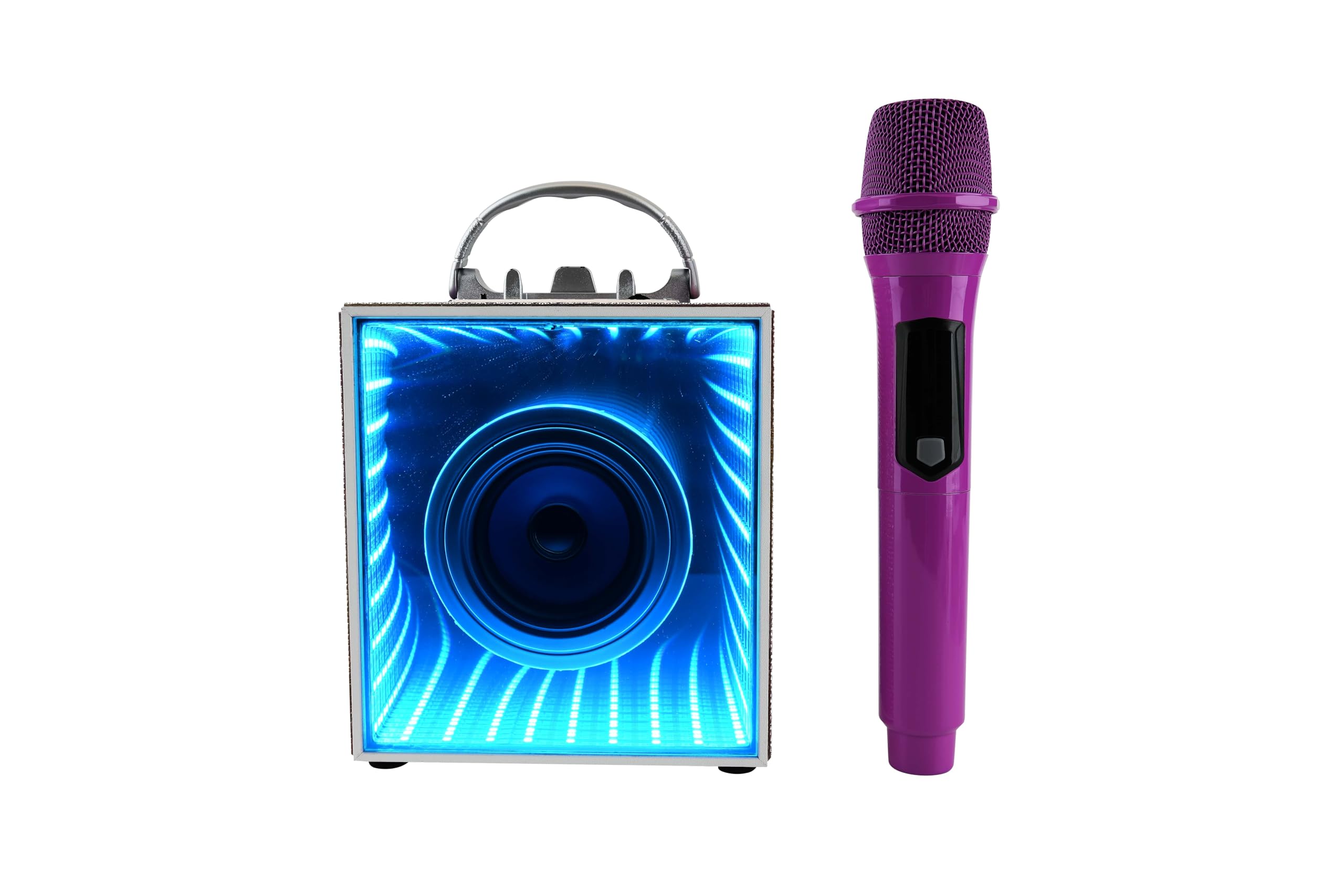 Pop Star Infinity: Portable Karaoke Speaker & Mic, Powerful Bluetooth Karaoke Speaker with Wireless Microphone & LED Lights