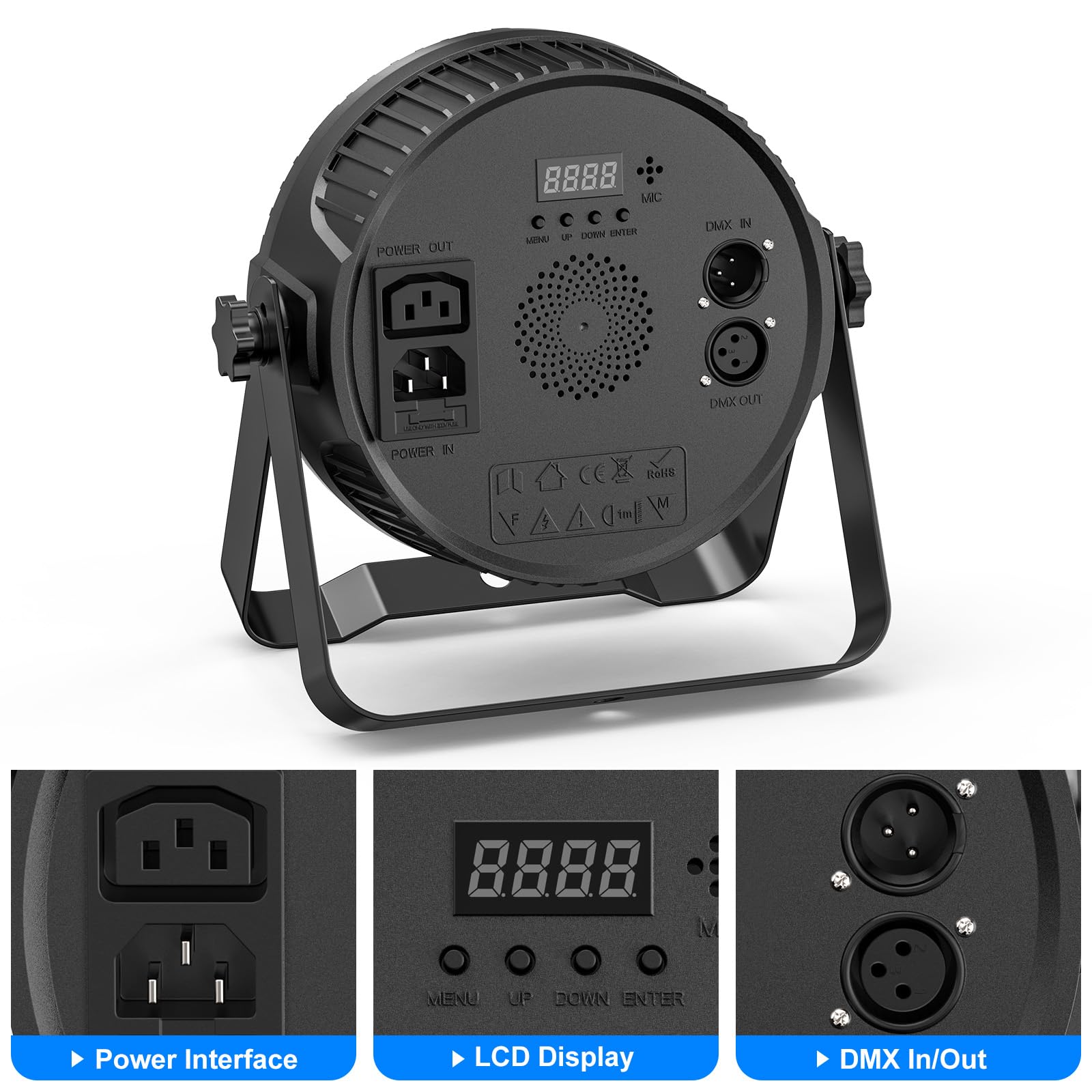 Stage Lights, 16 Packs UKing Par Can Lights RGBW LED 14x6W DMX Sound Activated, Uplights for Events Wedding Parties Church Live
