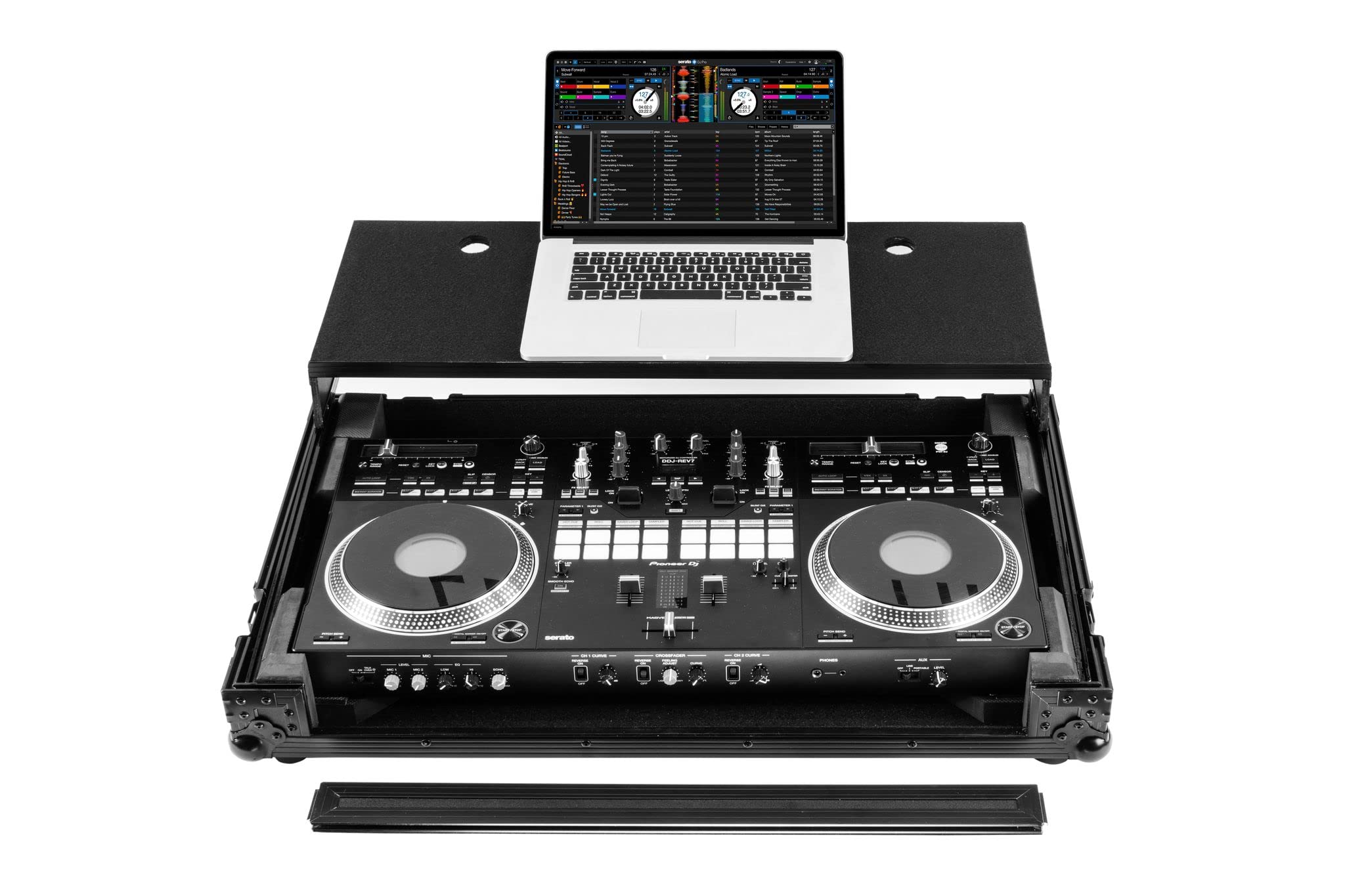 Odyssey Pioneer DDJ-REV7 Black Glide Style Flight Case with Wheels and Laptop Platform