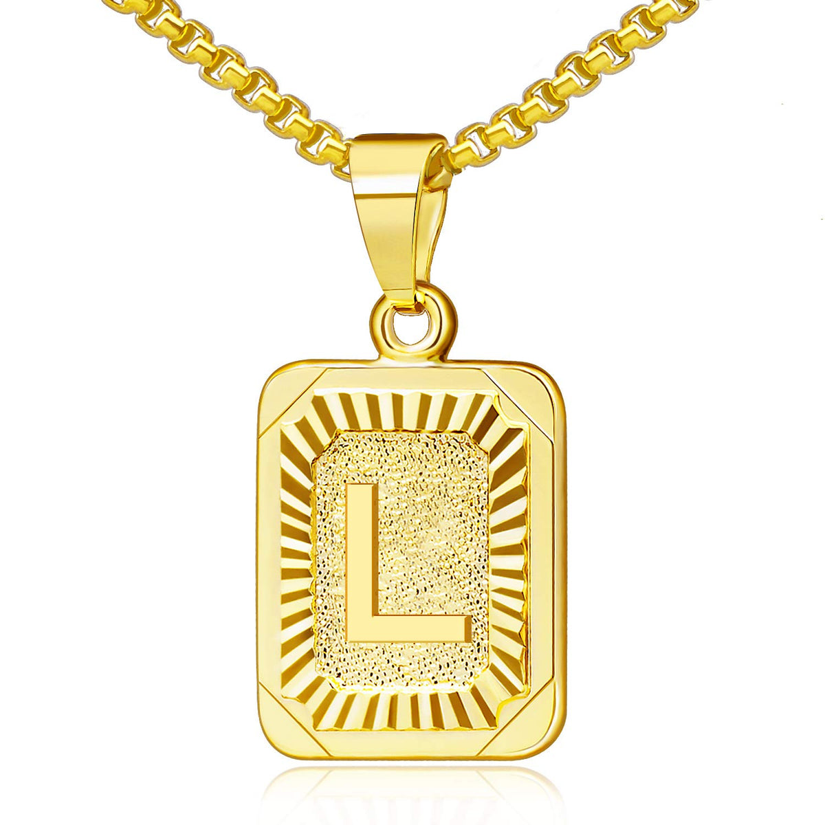 Jsjoy Gold Initial Necklace For Women,Gold Pendant Initial Necklaces Monogram Letter L Necklace Gold Boys Necklaces
