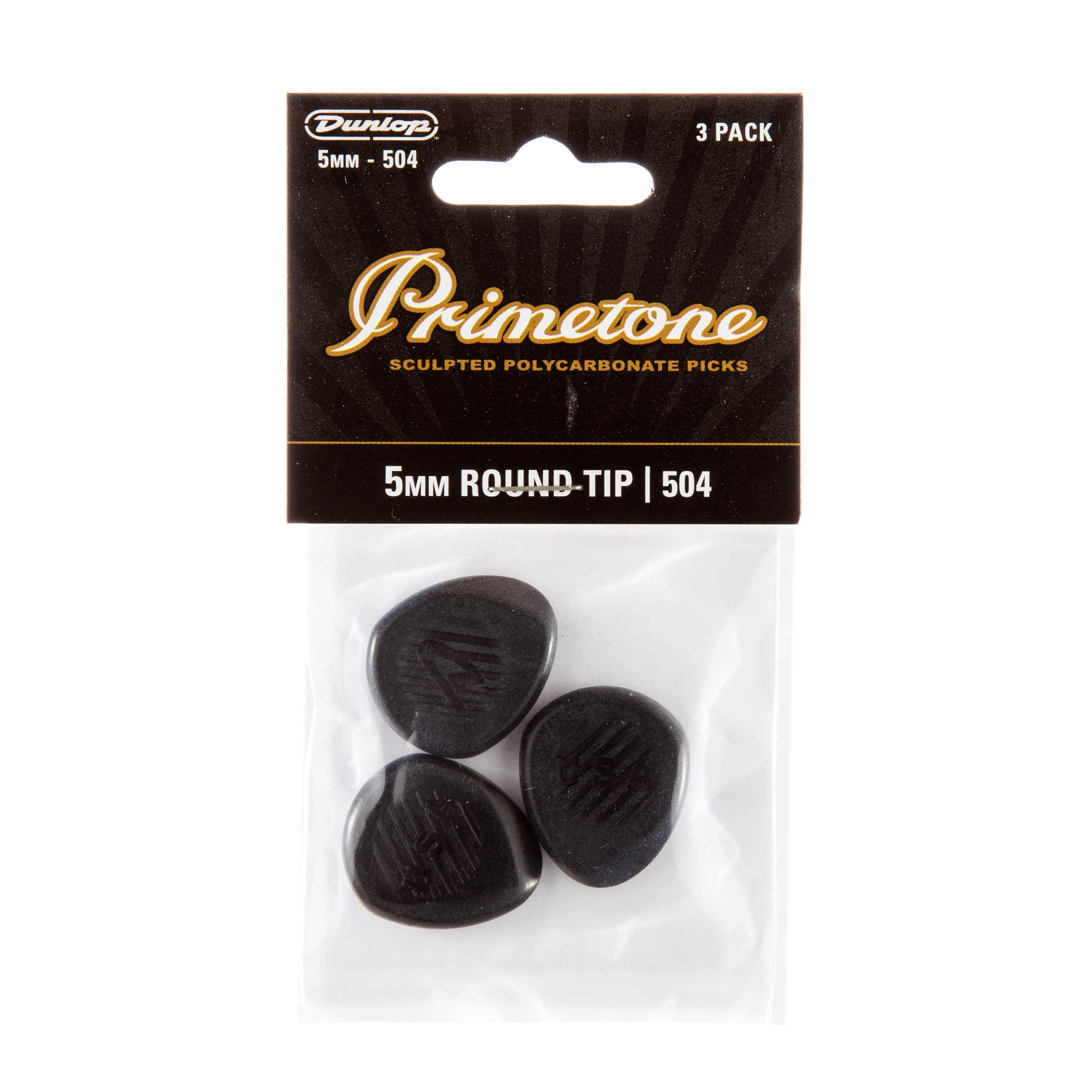 JIM DUNLOP 477P504 Primetone, Round Tip, 5.0mm, 3/Player's Pack