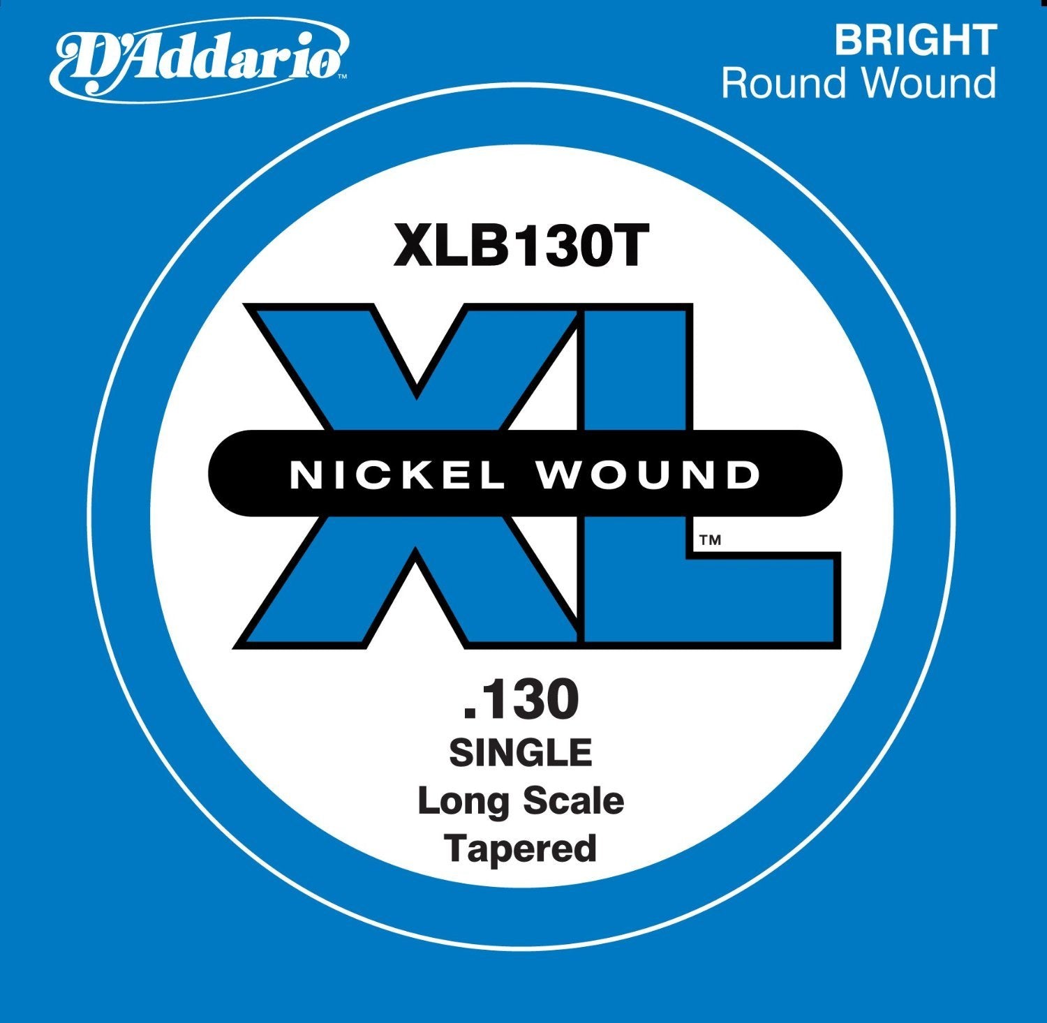 D'Addario Xlb130T Nickel Wound Bass Guitar Single String, Long Scale, .130, Tapered