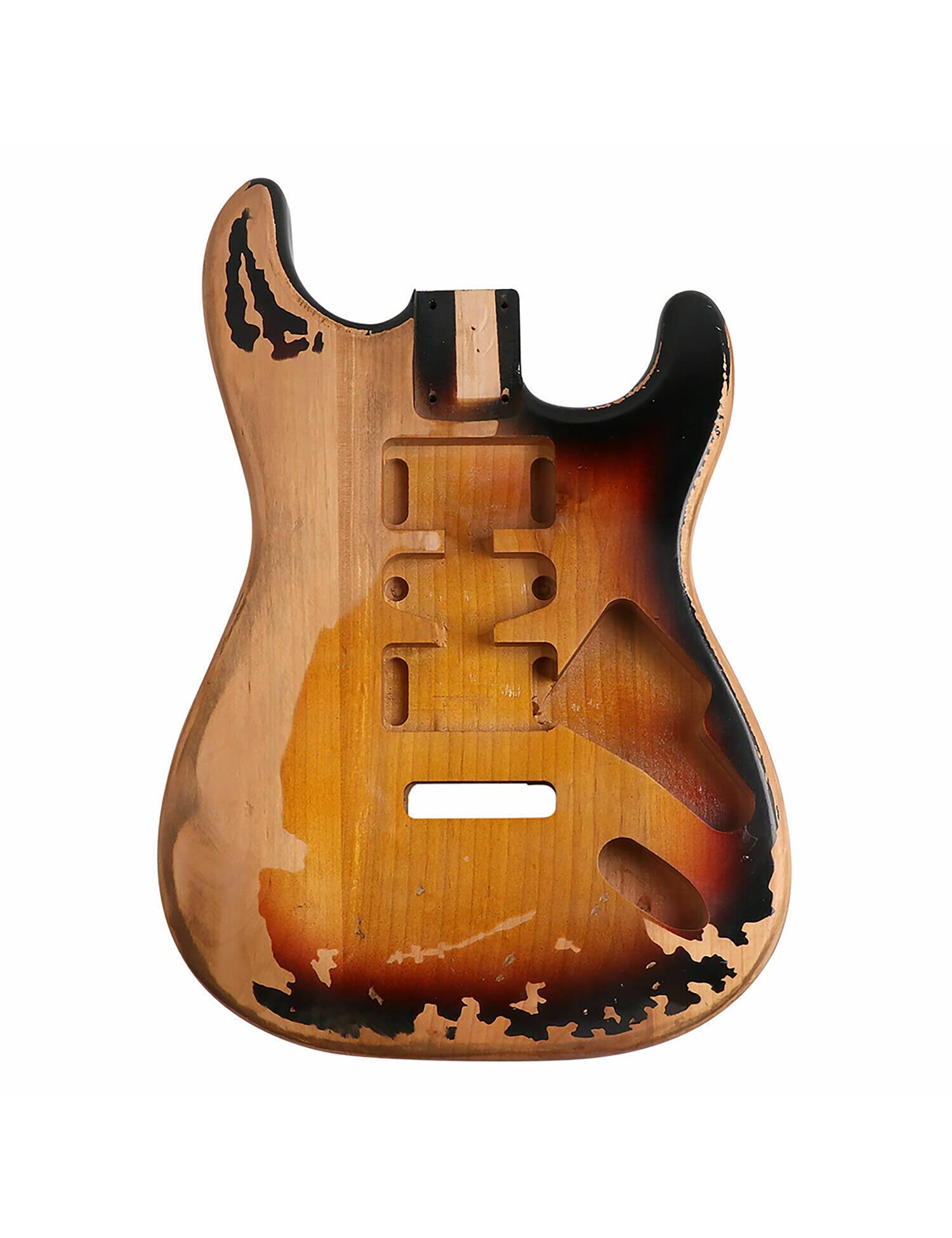Sunsmile Relic Electric Guitar Body Nitro Alder Strat Style Hsh Diy Guitar Body 3 Tone Sunburst.