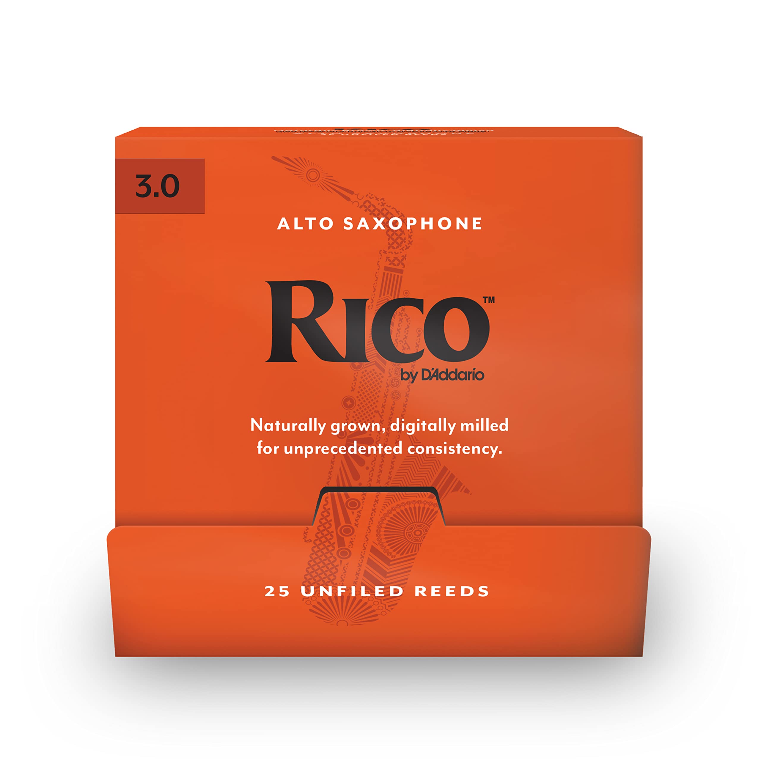 DAddario Woodwinds, Rico Saxophone Reeds, Alto Sax, RJA0130-B25, Strength 3.0, Individually Sealed, 25-Pack
