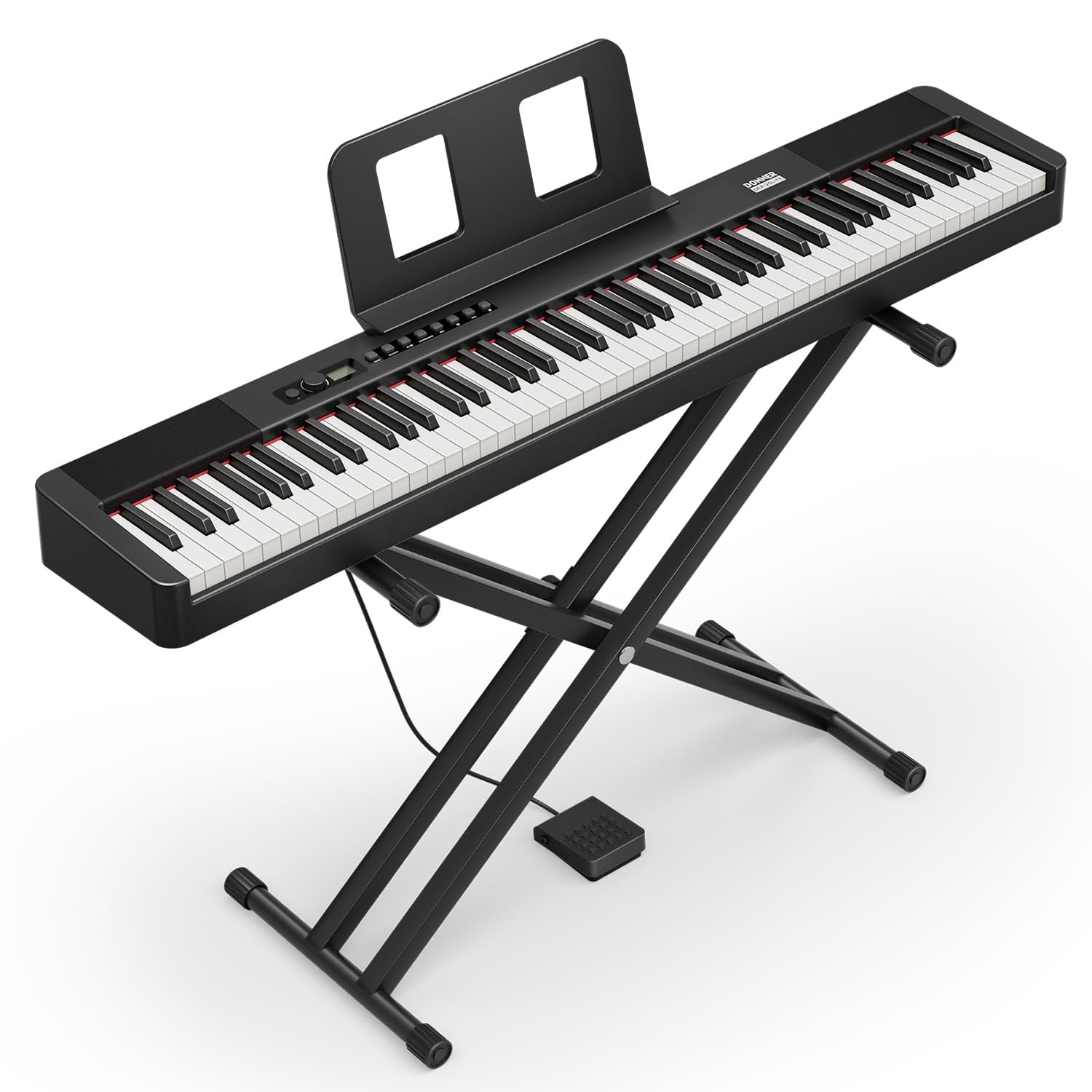 Donner DEP-20 Lite Beginner Digital Piano 88 Key Weighted Full Size Keyboard, Portable Electric Piano Set with Stand, Sustain Pe