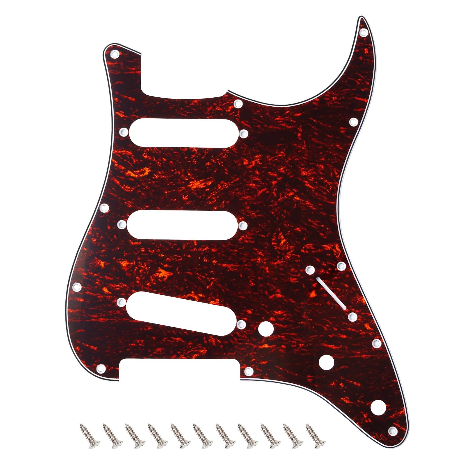 Banworks 4 Ply Strat Sss Pickguard 11-Hole Electric Guitar Pickguard Scratch Plate For Usa/Mexican Fender Modern Style Standard