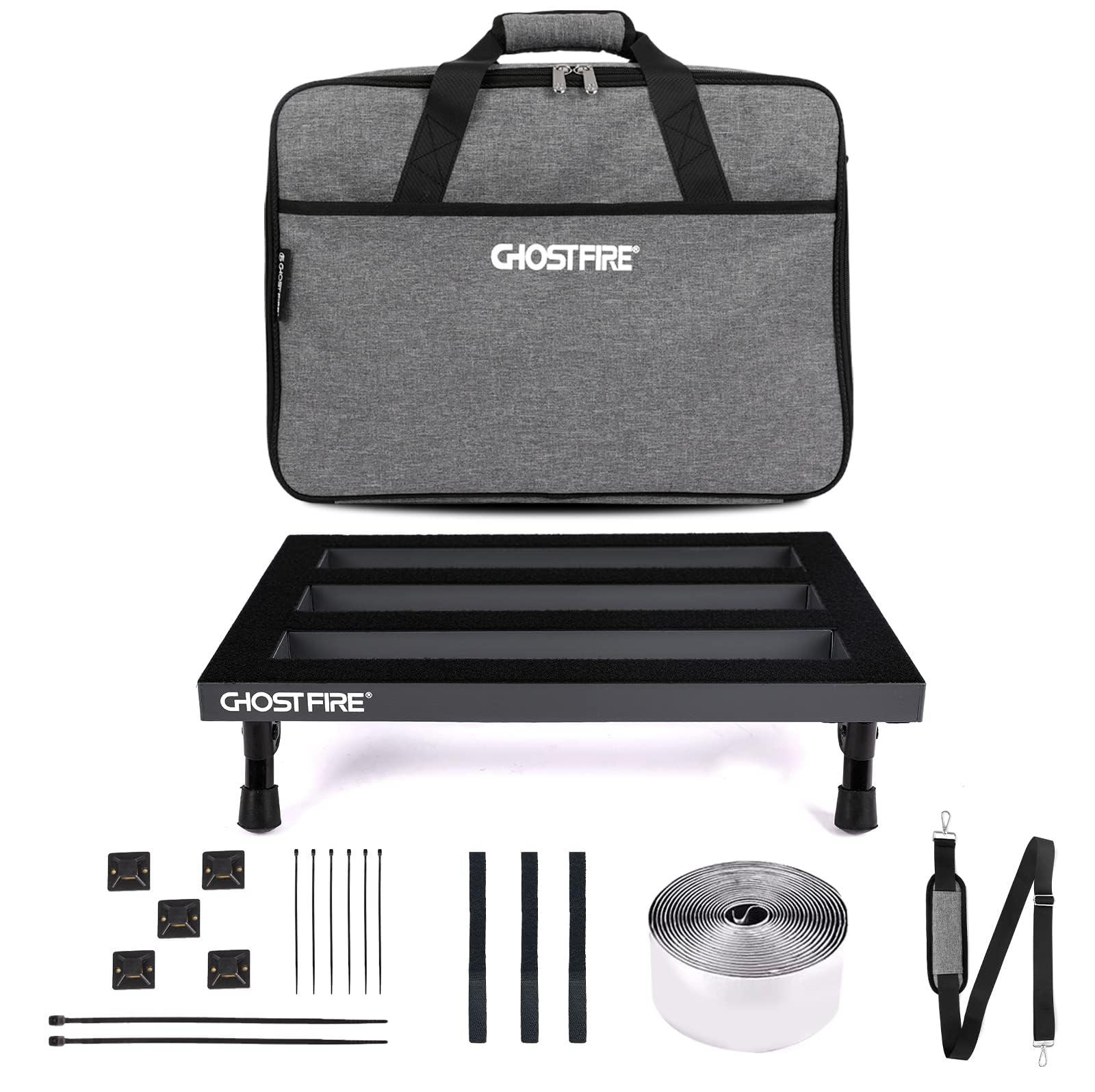 Ghost Fire Guitar Pedal Board Aluminum Alloy 1.3Lb Super Light Effect Pedalboard16.5''X11.8'' With Carry Bag,Spl-03