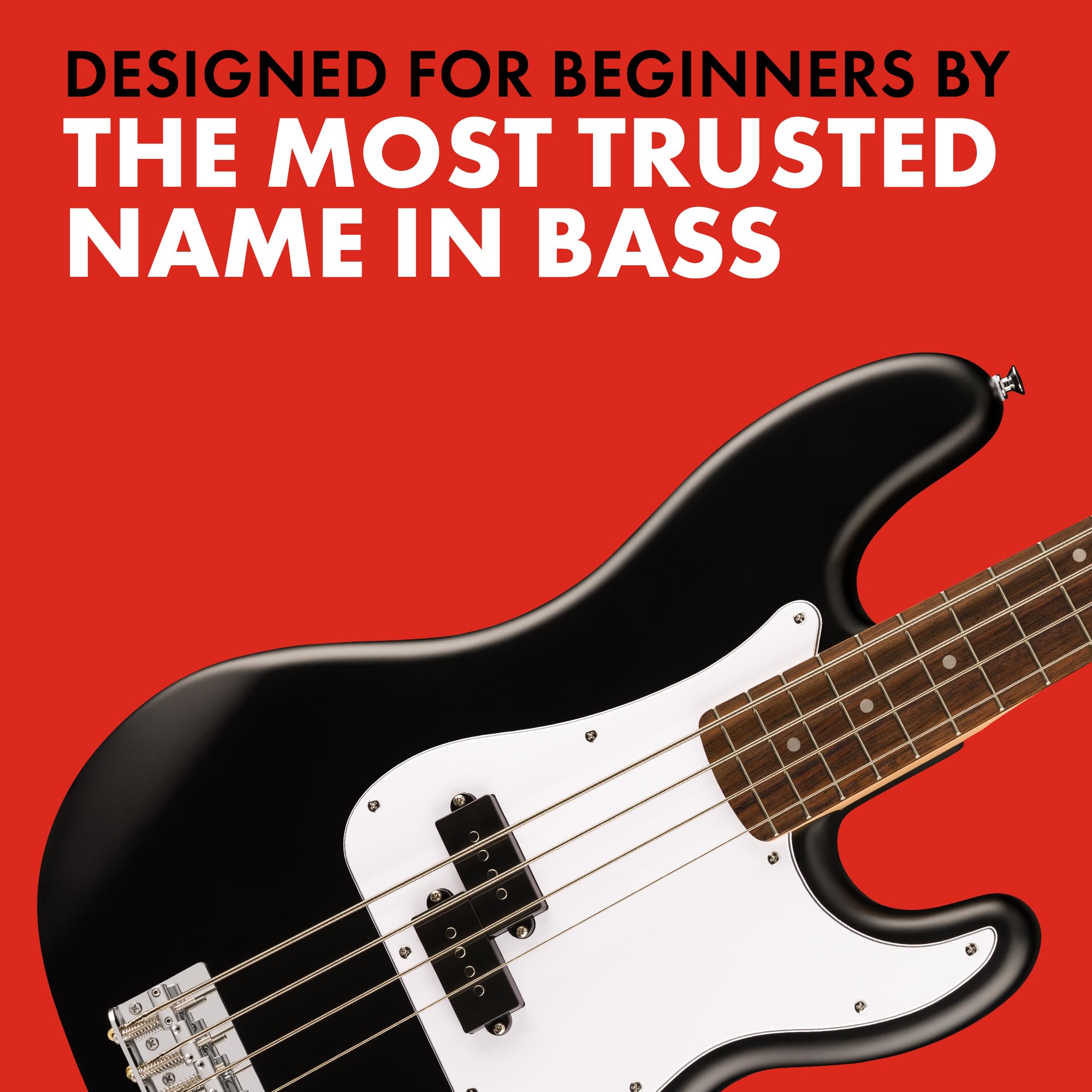 Fender Squier Debut Series Precision Bass Guitar, Beginner Guitar, with 2-Year Warranty, Includes Free Lessons, Black with Matte