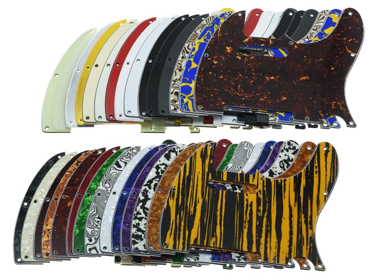 KAISH 8 Hole Tele Style Pickguard TL Guitar Pick Guard Scratch Plate for Tele/Telecaster Black/White Agate