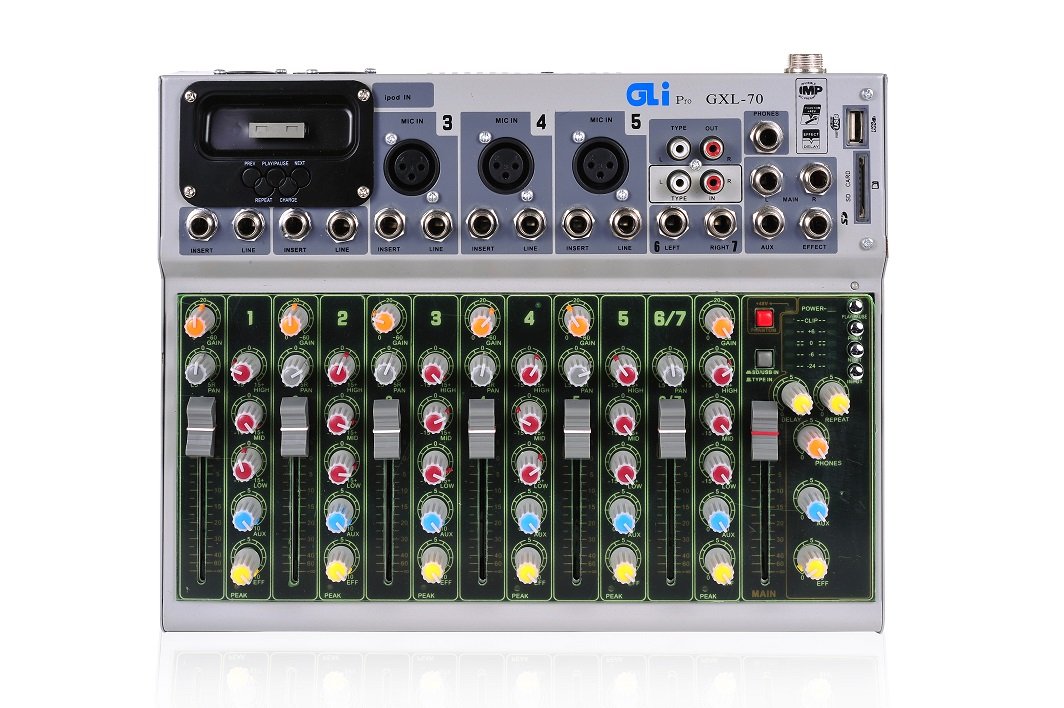 Seven Channel Studio Mixer w/iPod Dock