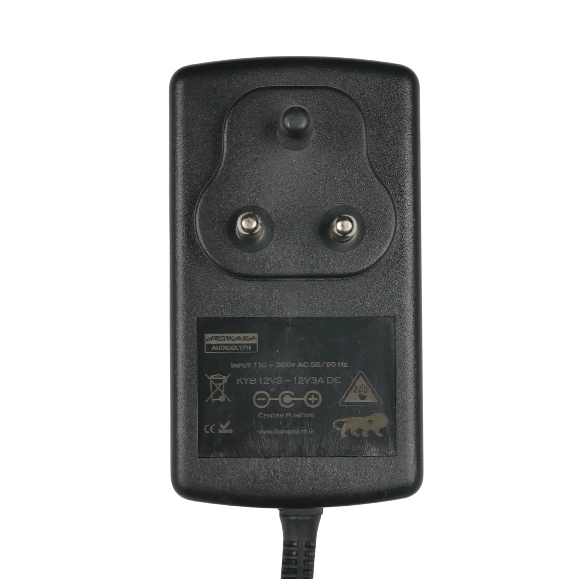 Arowana Audioglyph KYB12V3 Studio Grade 12V 3 Amp Center Positive Power Supply for Keyboards, Synths, preamps & Audio Gear Noise