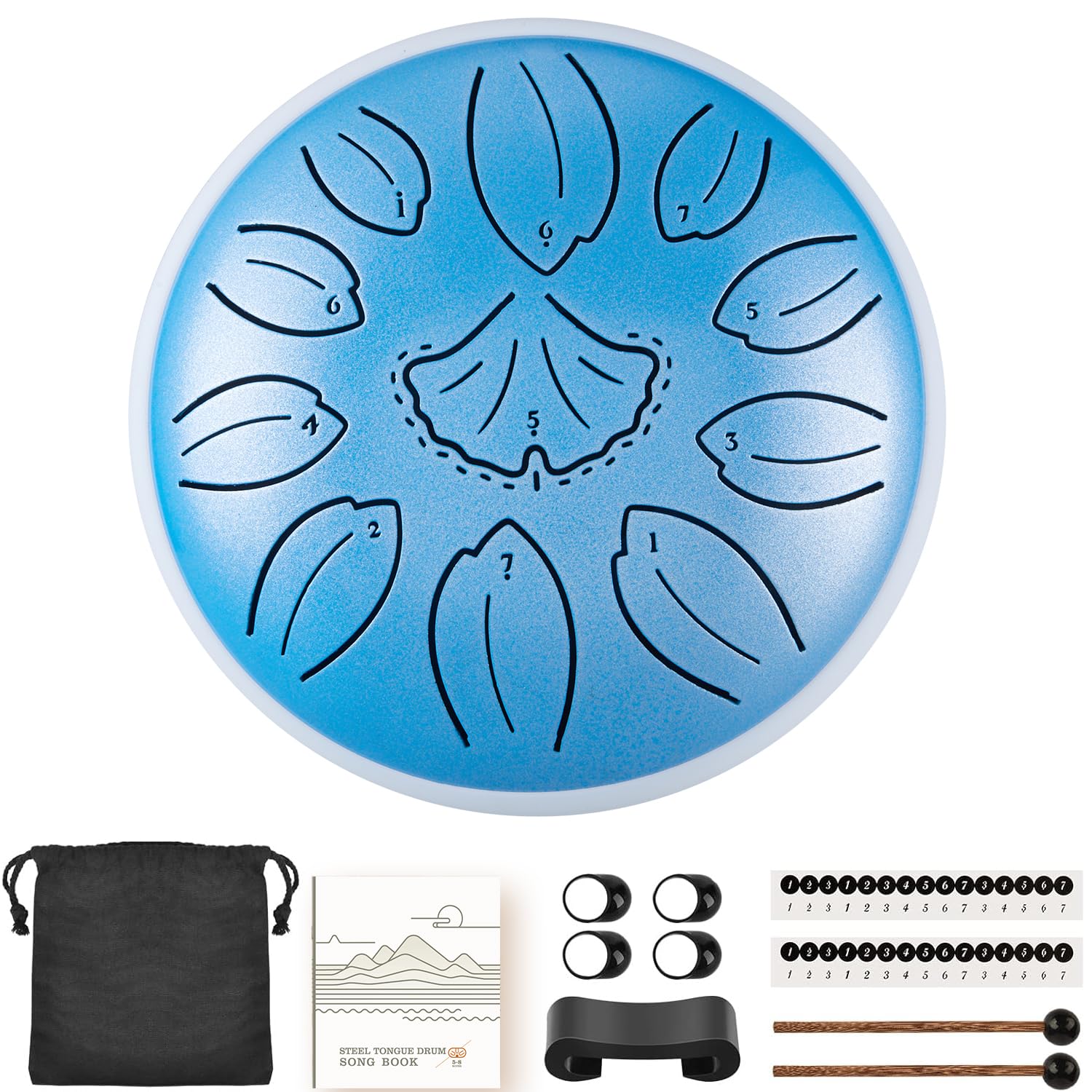 KMNKMN steel tongue drum 6.3 Inch 11 Notes Percussion Instrument for Meditation Yoga Musical Education Gift for Kids & Adults (S
