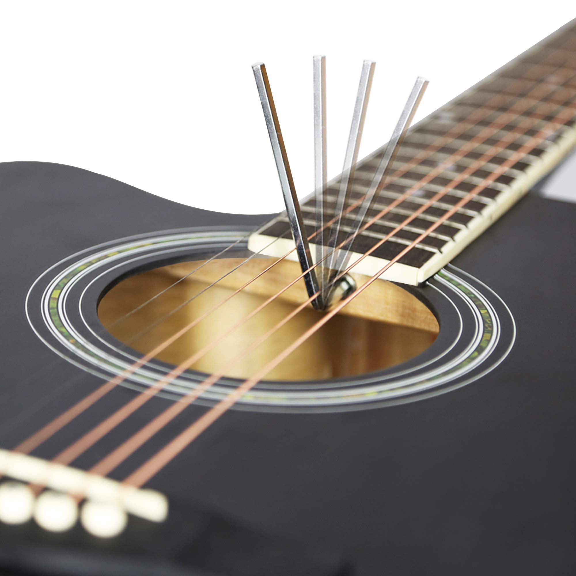 Left Handed Guitar,Left Handed Acoustic Guitar Cutaway 41 inch Full-size Beginner Guitar Package with Gig Bag Tuner String Strap