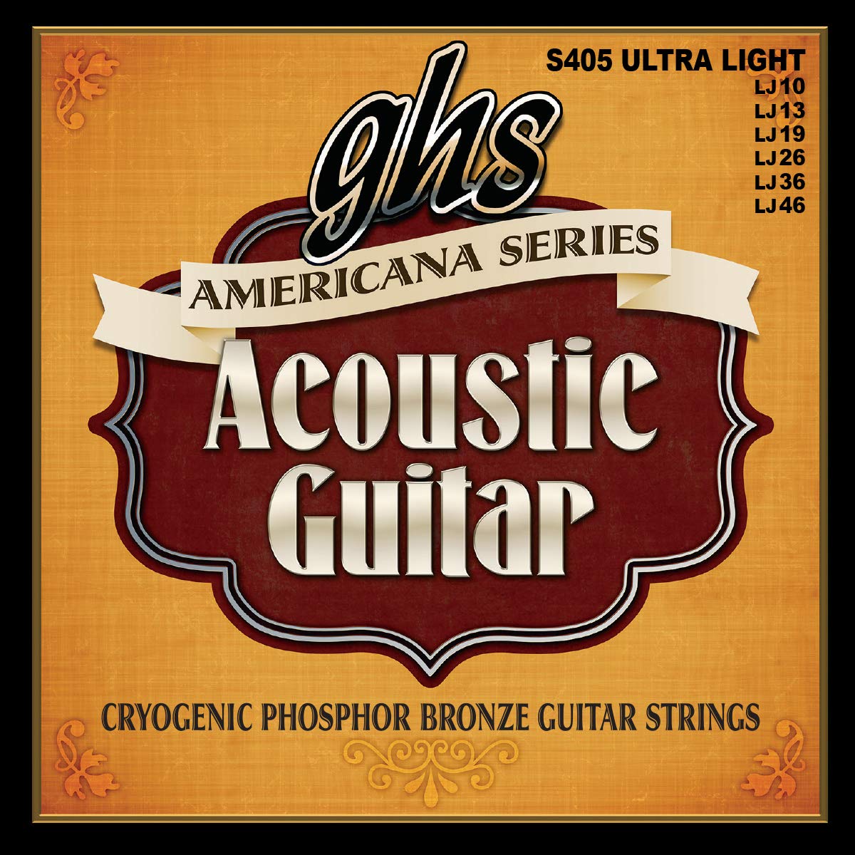 Ghs Strings Americana Phosphor Bronze Acoustic Strings - S405 Set, Ultra Light, 10-46