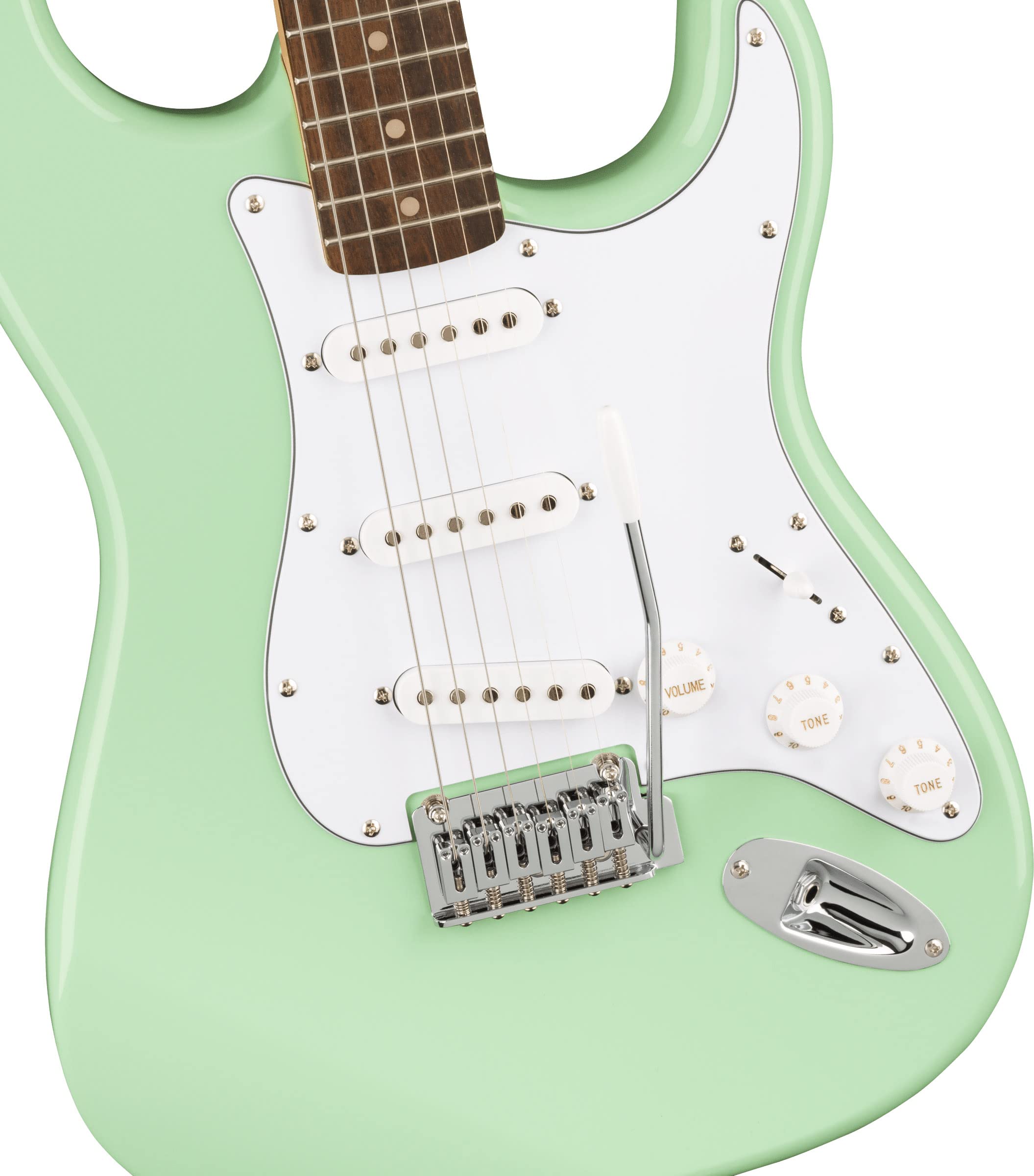 Fender Squier Affinity Stratocaster Limited Edition - Surf Green Bundle with Gig Bag, Tuner, Strap, Picks, and Austin Bazaar Ins