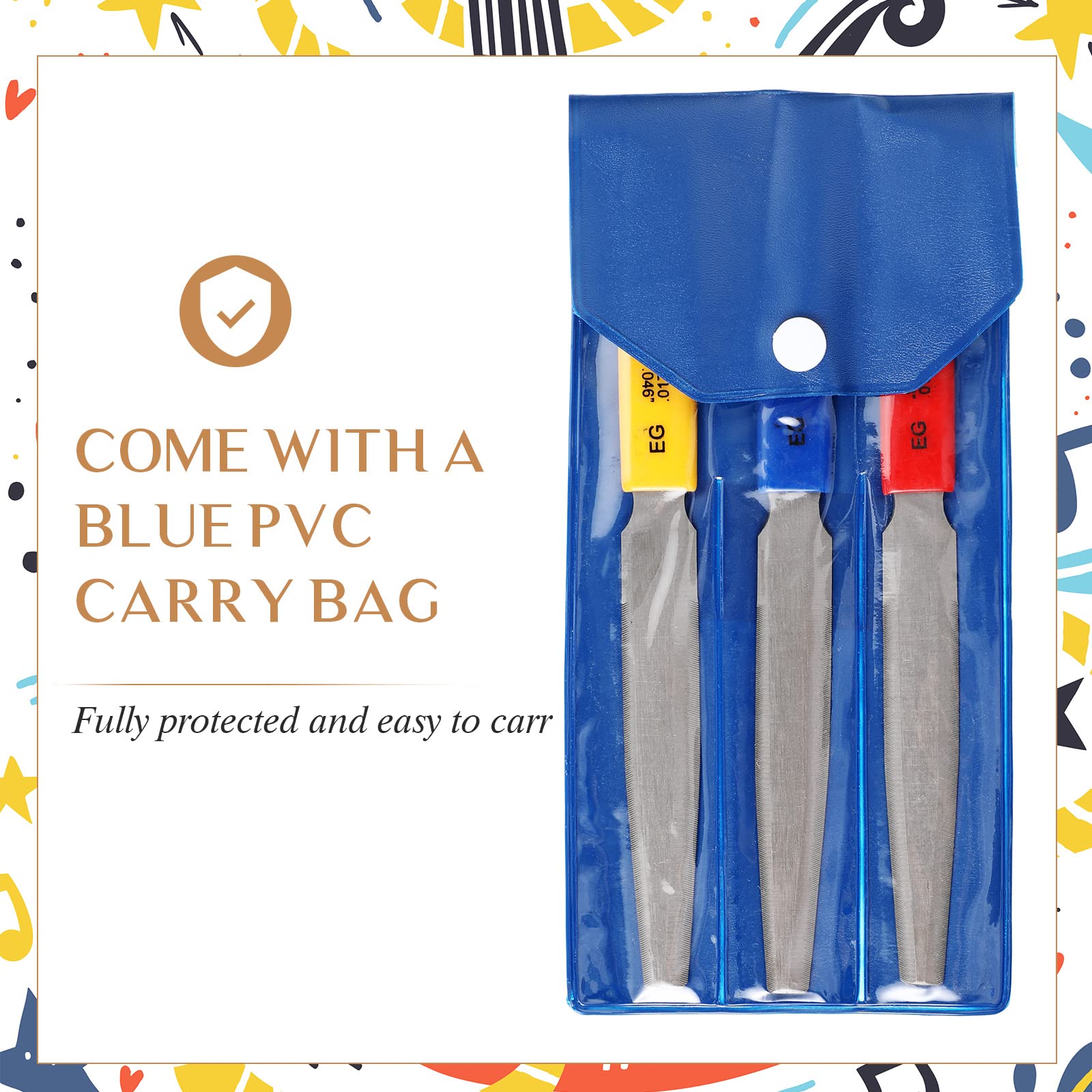 Tarpop 3 Pieces Tapered Guitar Nut Files Nut Slotting Files Set Double Edge Fret File Electric Guitar Fret Tools Fret Crowning F