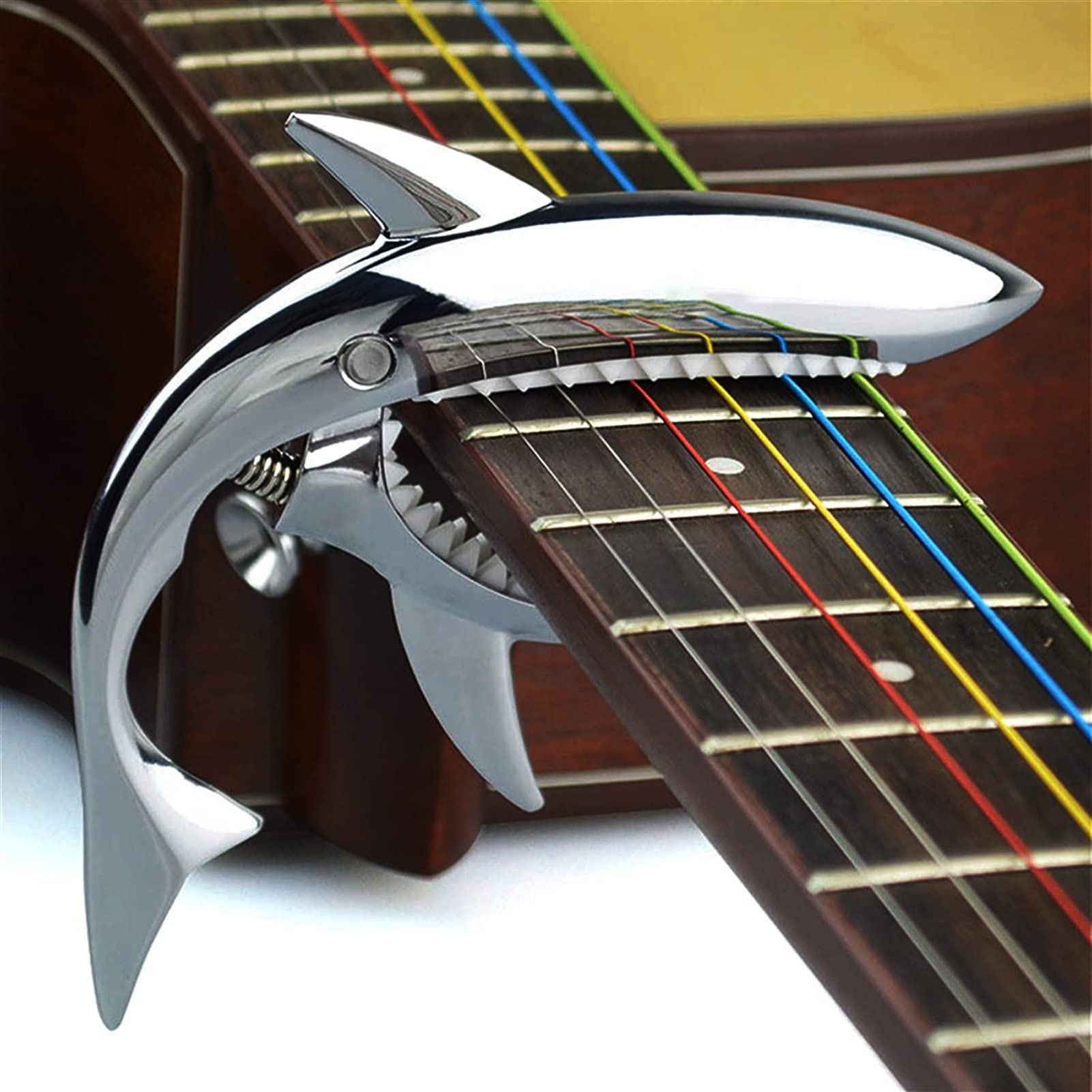 Shark Guitar Capo for Electric Acoustic Classical Guitar with 6 Pcs Acoustic Guitar Bridge Pins & Bridge Pin Puller Remover, Gui