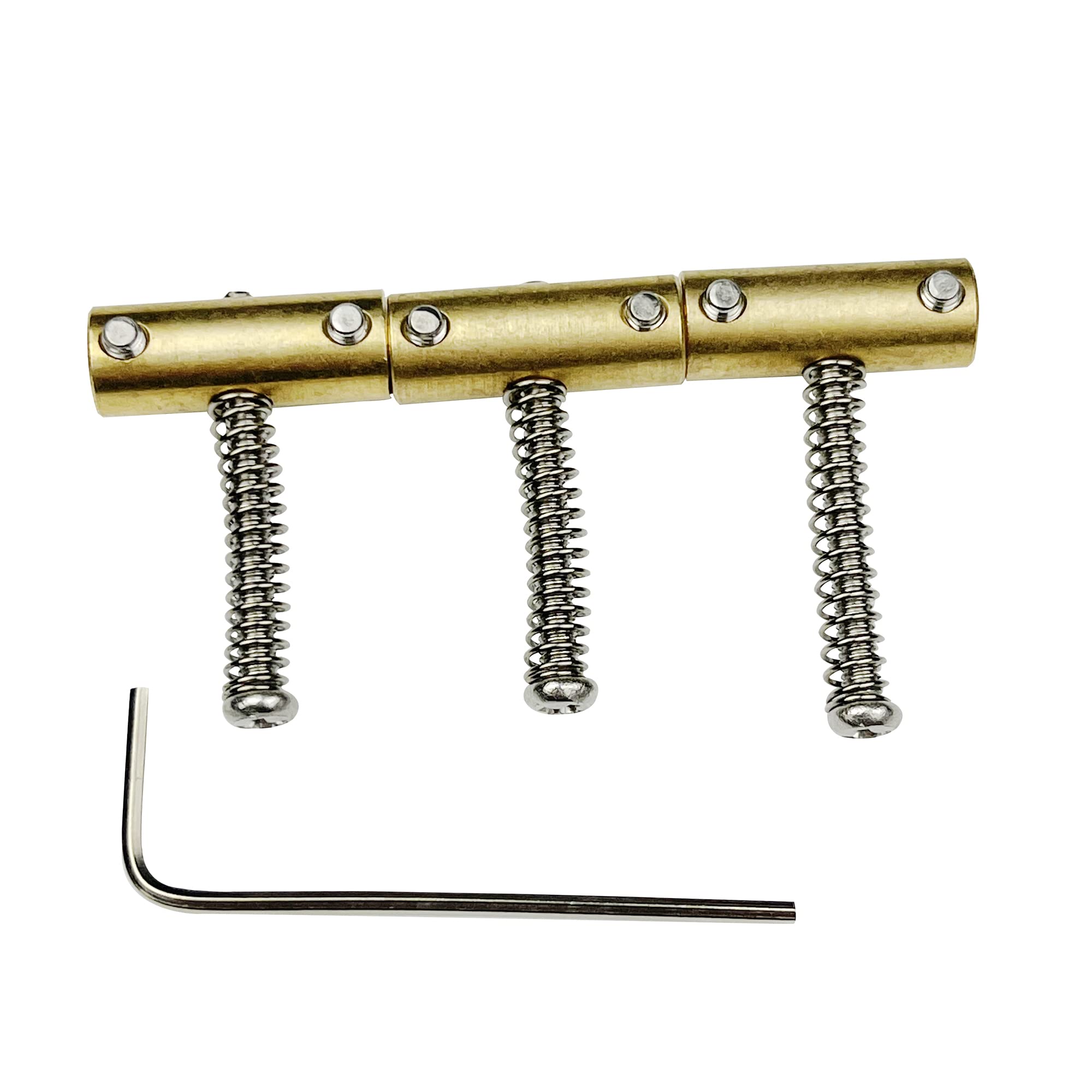 Kaynes Compensated Brass Saddles Set (3Pcs) - 10.8mm Bridge Saddle for Fender 52 62 Telecaster Tele Vintage Electric Guitar Repl