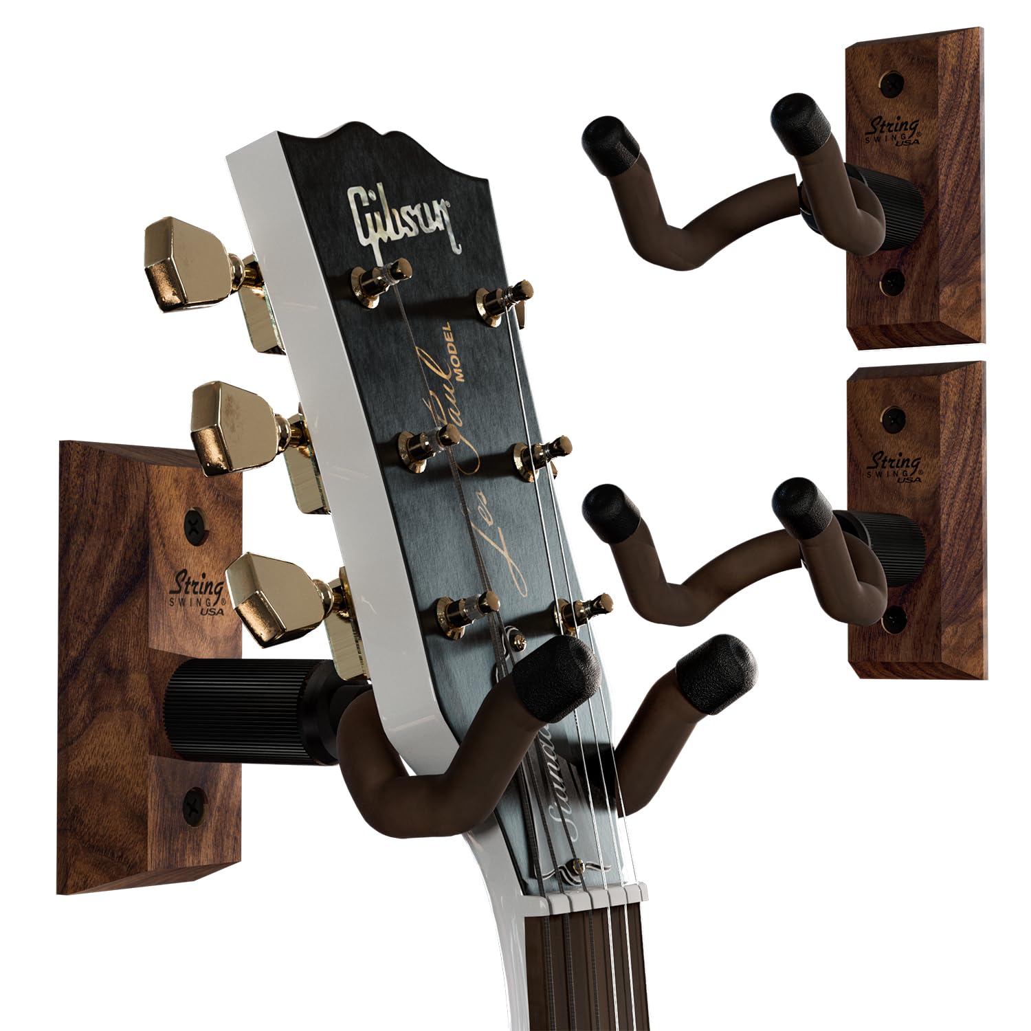 String Swing Guitar Wall Mount 3 Pack, Guitar Hangers, Wall Guitar Mount, Guitar Holder Hook for Wall, Fits All Size Guitars, Ac