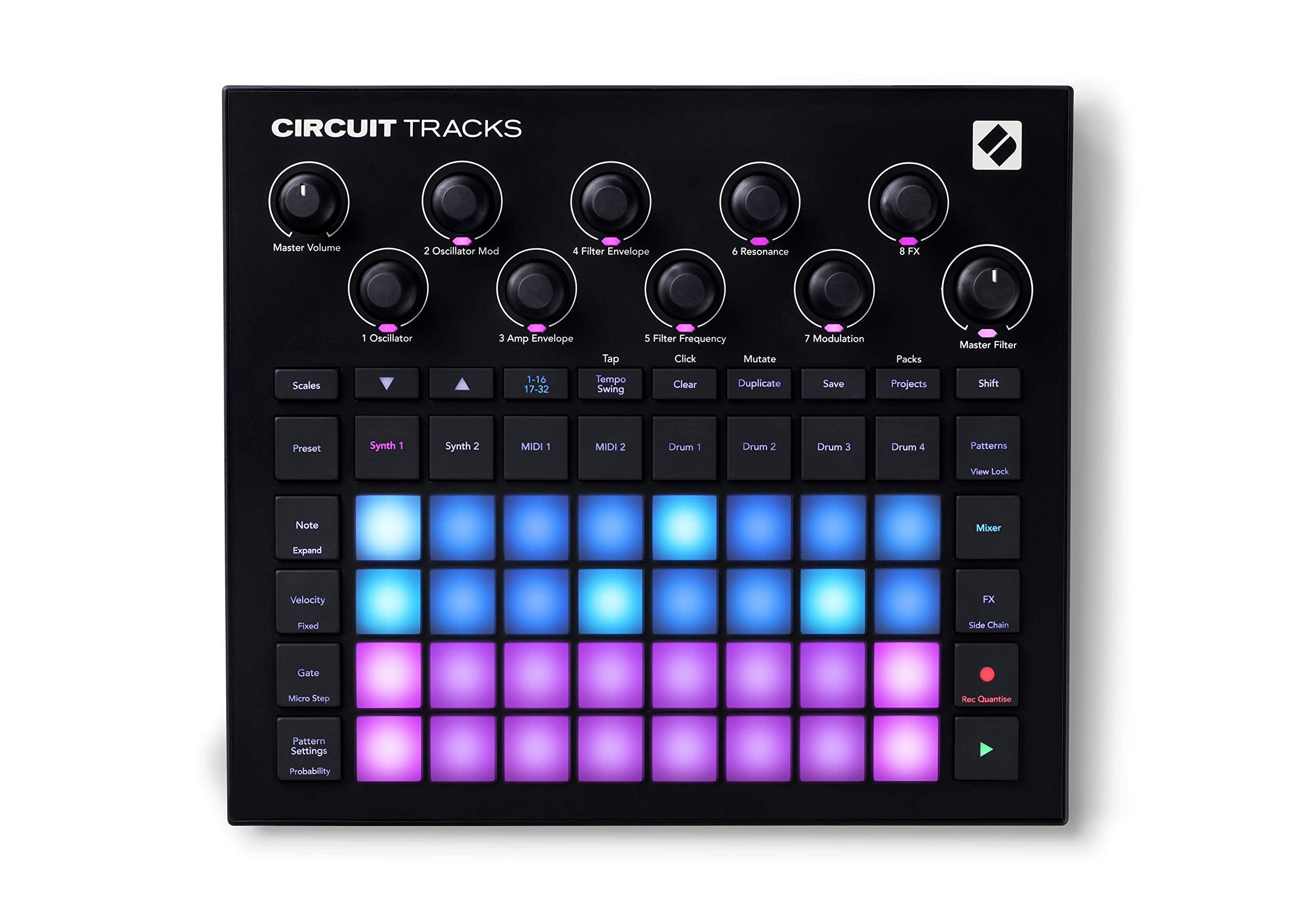 Novation Circuit Tracks: Groovebox sequencer with synth tracks, MIDI tracks and drum tracks for electronic music making