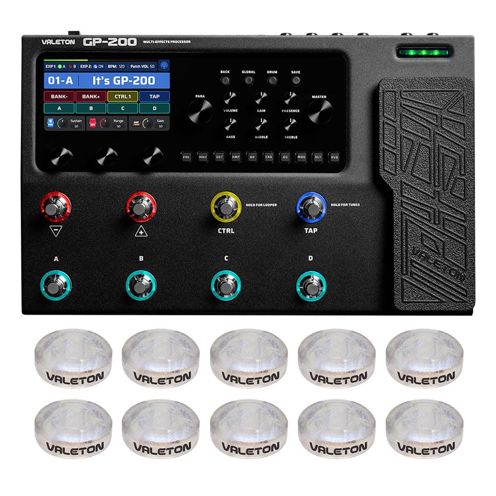 Valeton Multi Effects Processor Pedal With Expression Pedal Fx Loop Midi I/O Amp Modeling Ir Cabinets Simulation Stereo Otg Usb