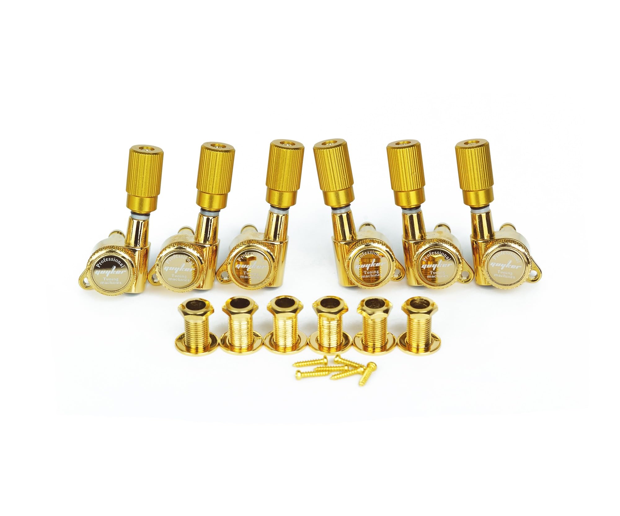 Guyker Guitar Locking Tuners (3L + 3R Handed) - 1:18 Pro Lock String Tuning Key Pegs Machine Head Set Replacement For St Tl Sg L