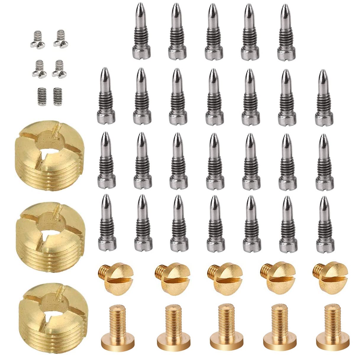TUOREN 1 Set of Alto Saxophone Repair Kits Wind Musical Instrument Parts with Rat-tail Screws + Round Head Screws + Nut DIY Acce