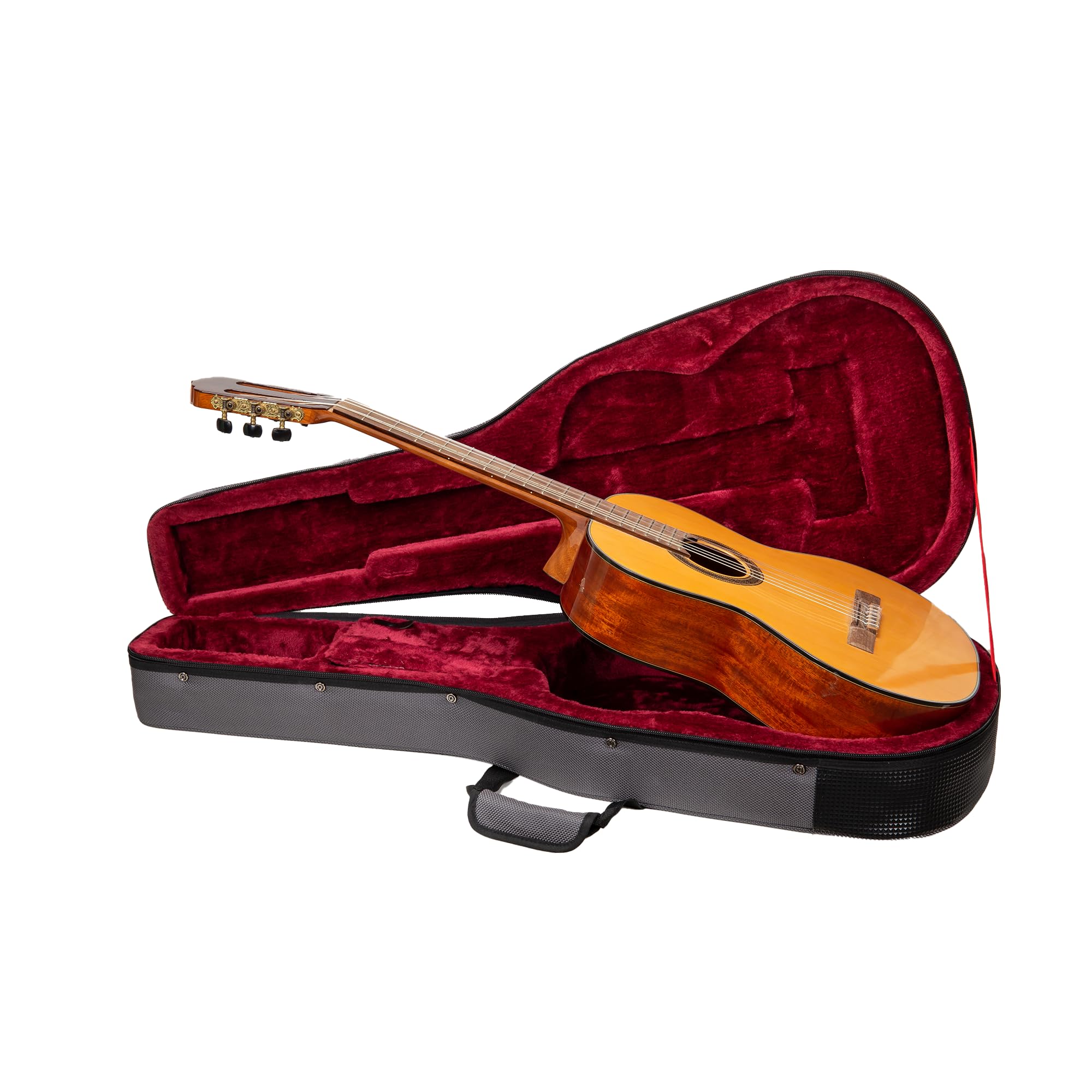 Crossrock Classical Guitar Foam Case | Lightweight Gray Gig Bag with Modern Fabric, Plush Interior & Storage Compartments (CRP30