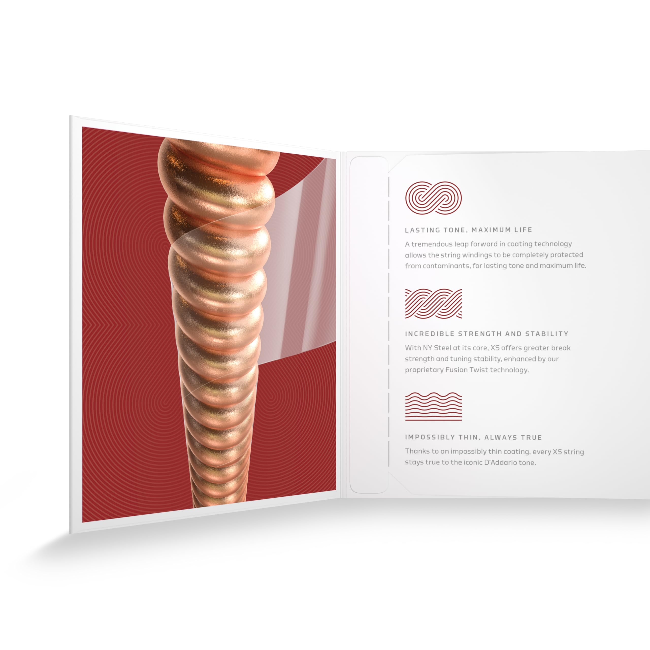 D'Addario Guitar Strings - XS Phosphor Bronze Coated Acoustic Guitar Strings - XSAPB1353 - Maximum Life with Smooth Feel & Excep